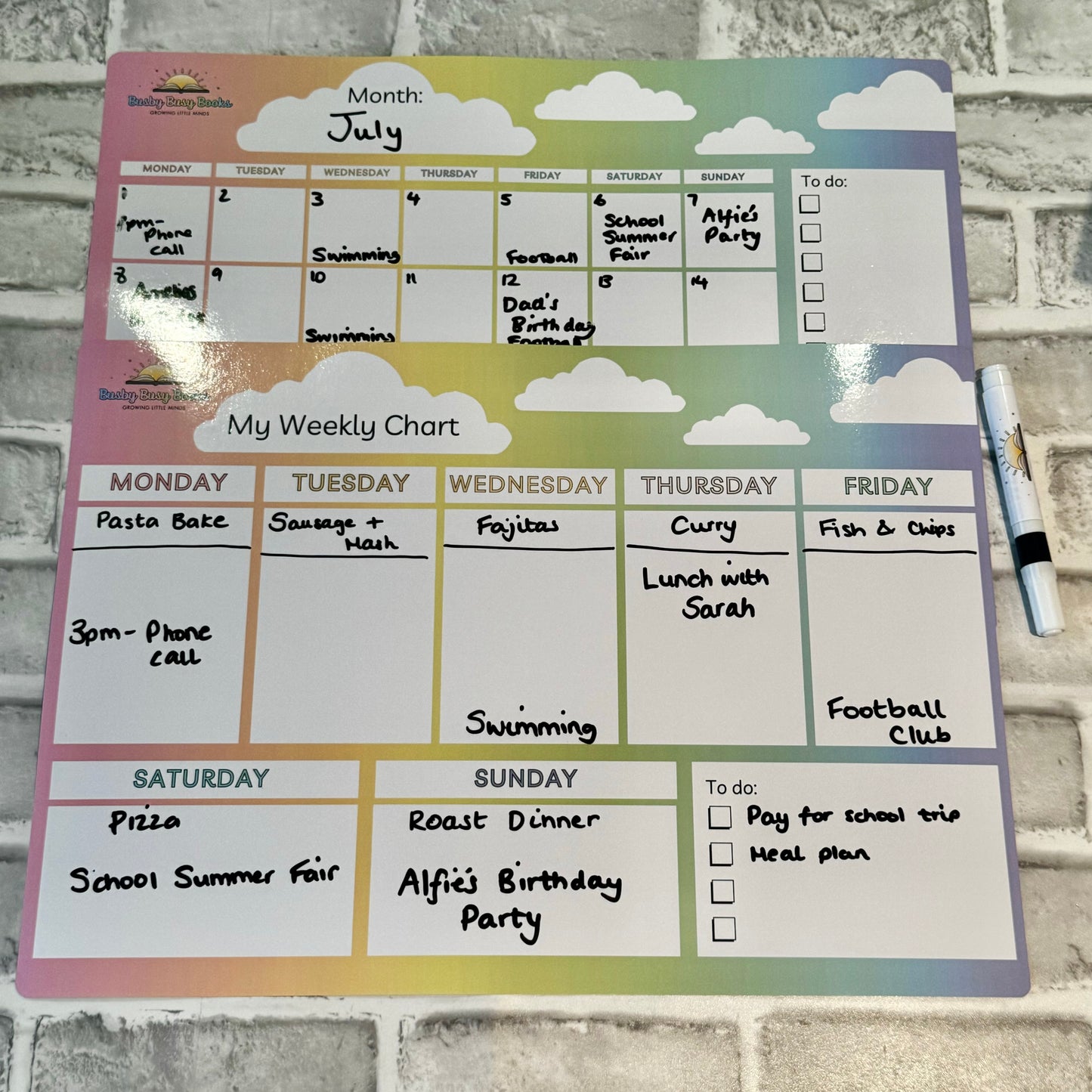 Weekly & Monthly Planner Organisation Chart