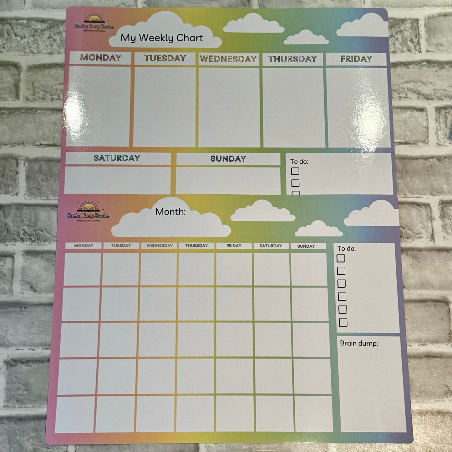 Weekly & Monthly Planner Organisation Chart