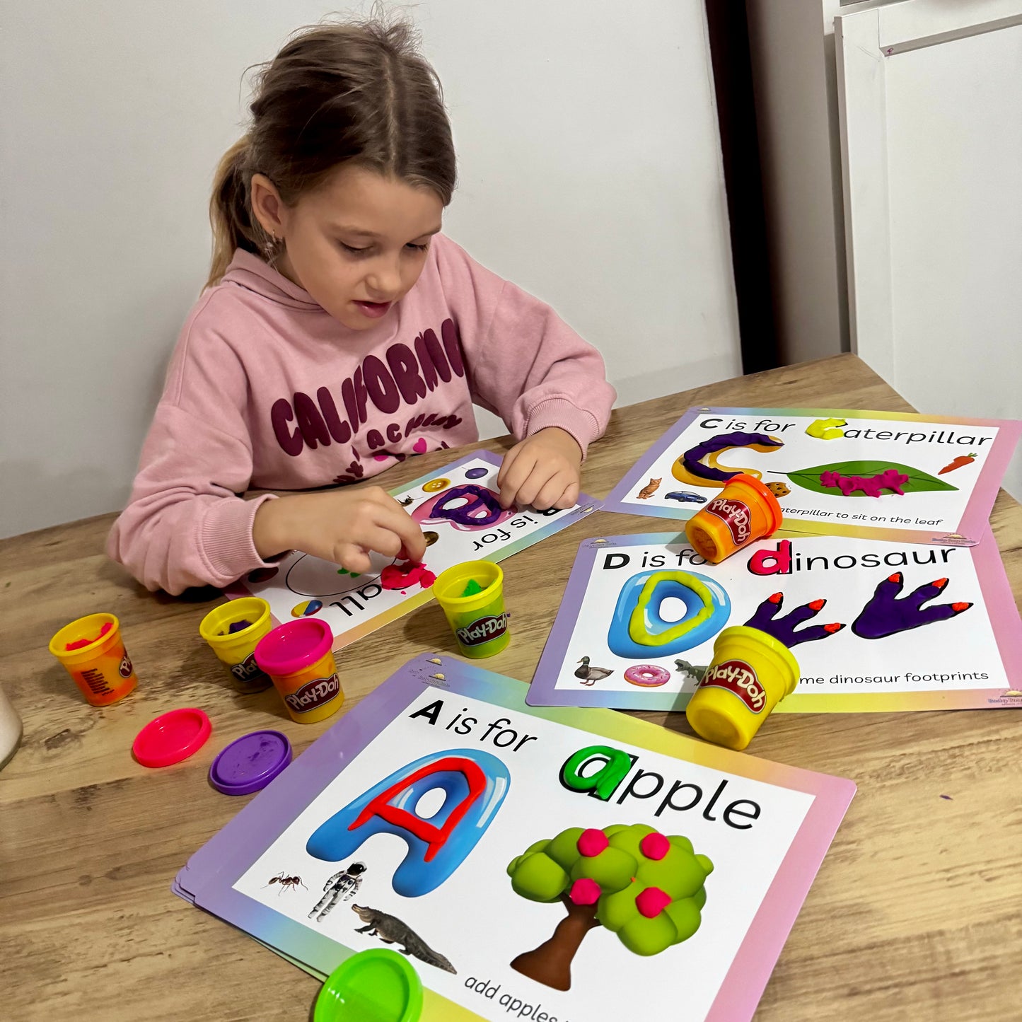 Alphabet playdough mat for letter formation
