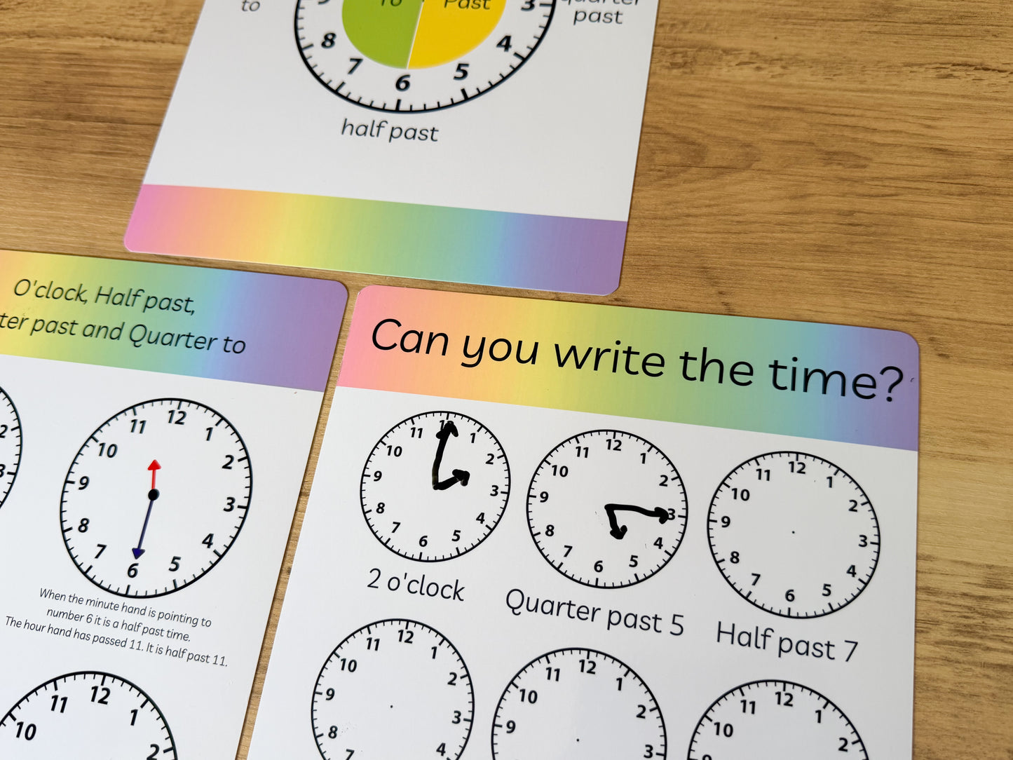 Time mat for KS1 maths, telling the time