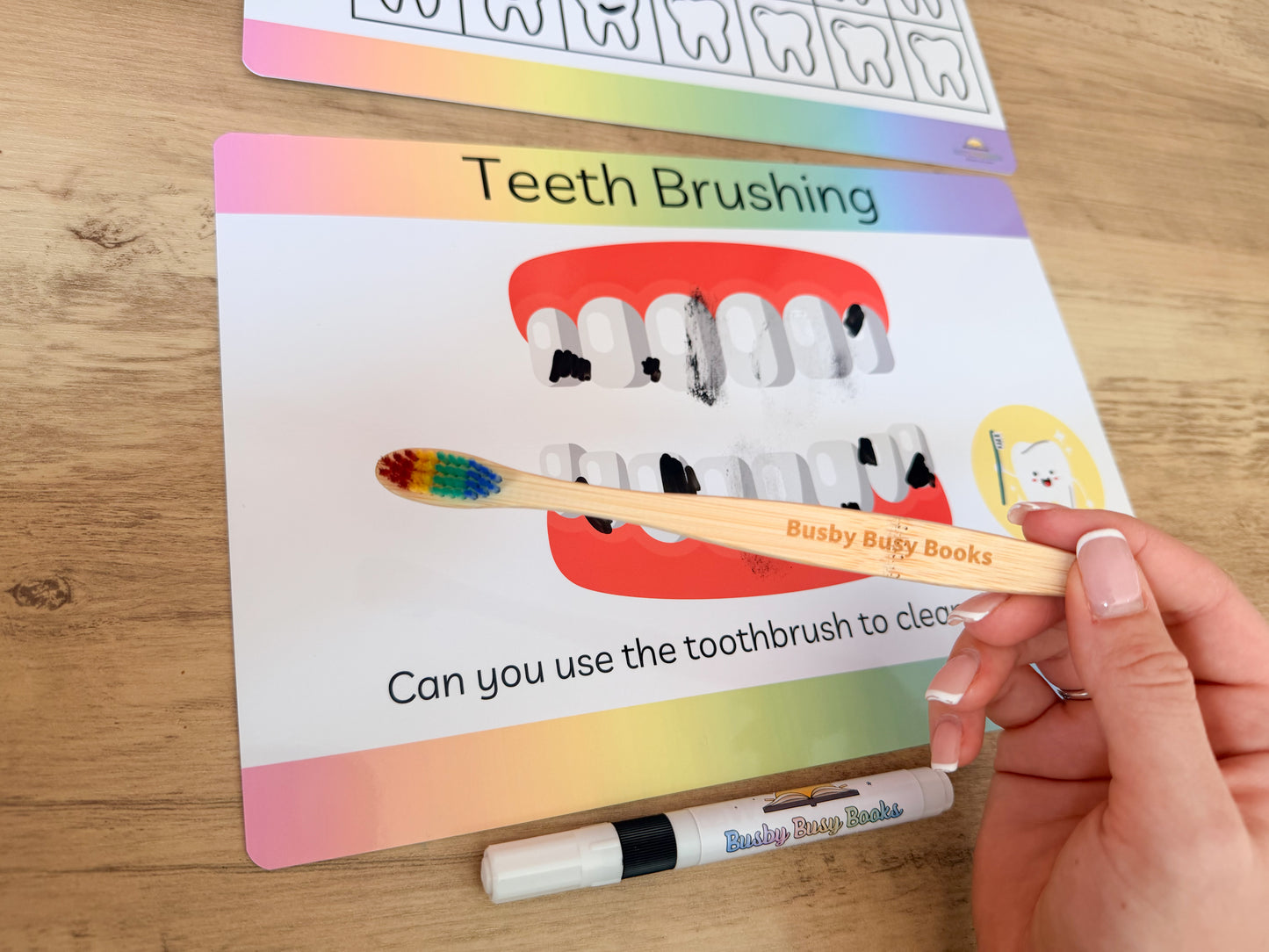 Teeth brushing reward chart and activity for children