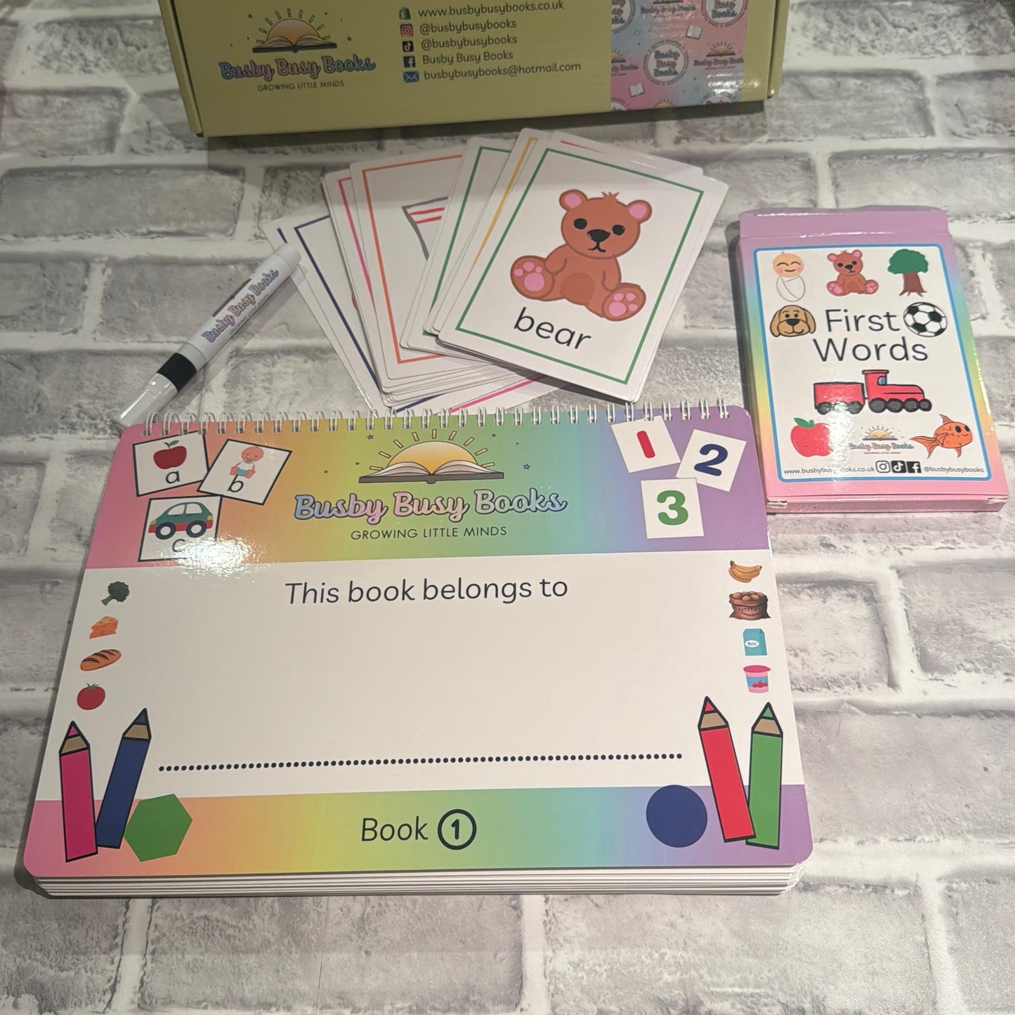Speech & Language Bundle - busy book, flashcards and pen