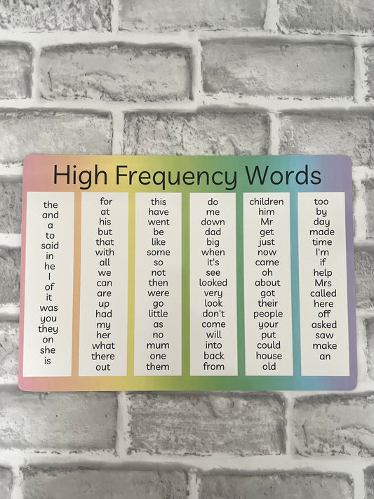 High Frequency Words Mat