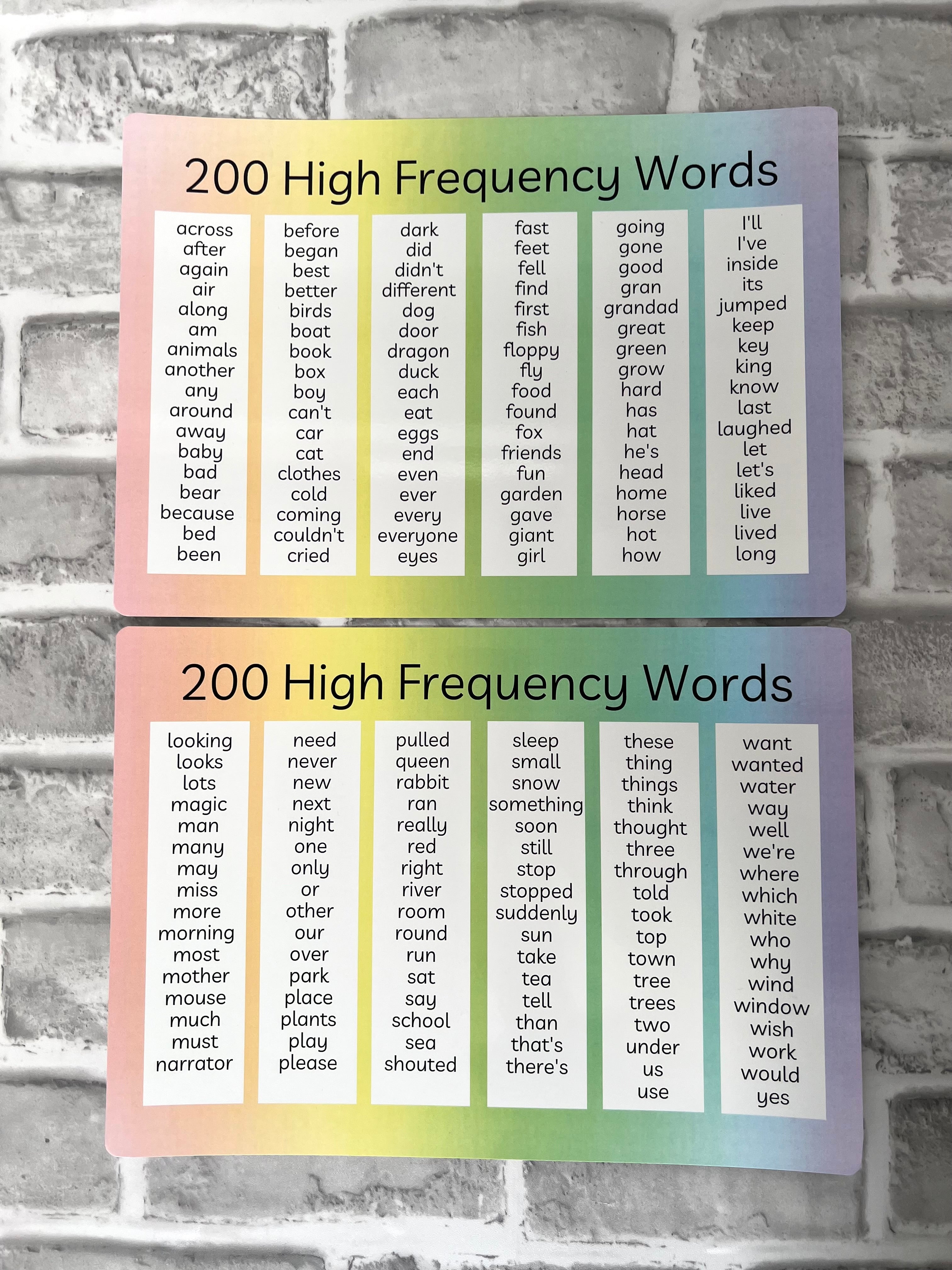 Next 200 High Frequency Words Mats – Busby Busy Books