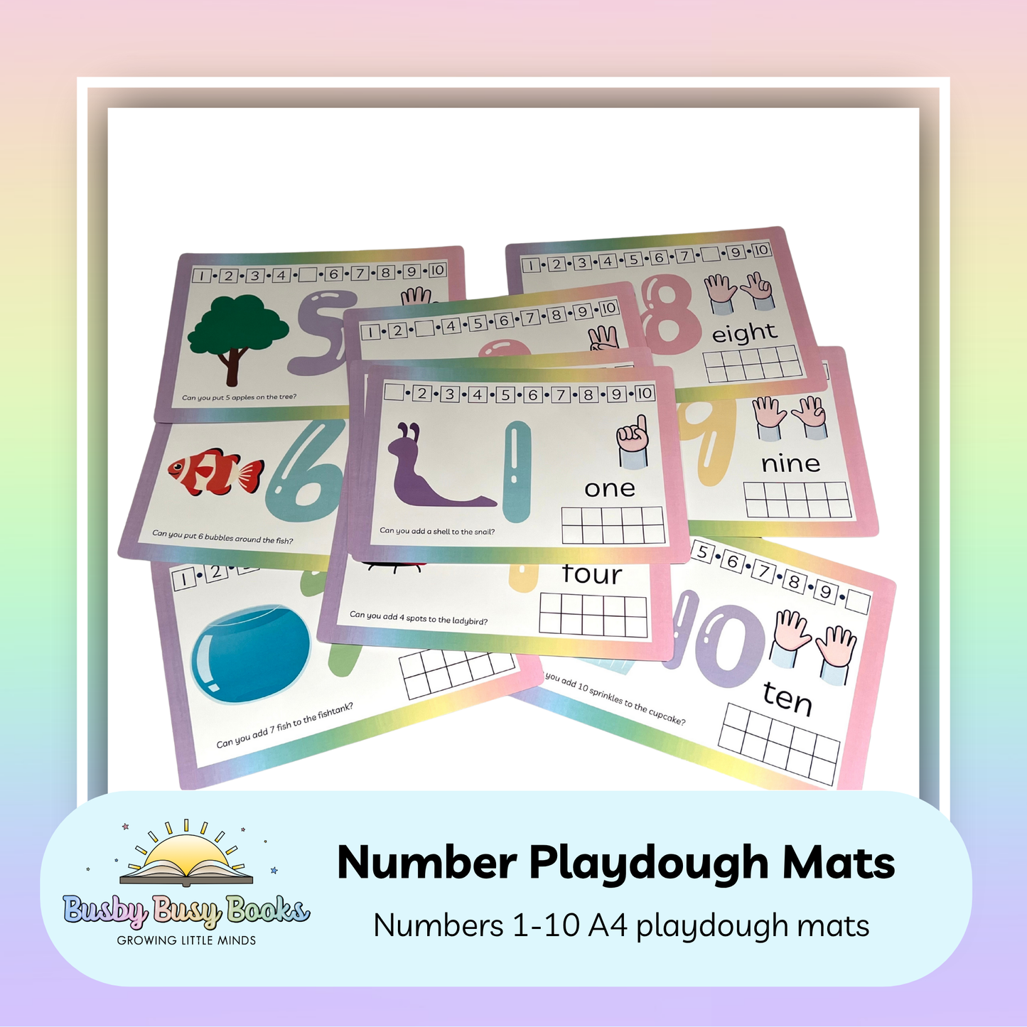 Number Playdough Mats 1-10