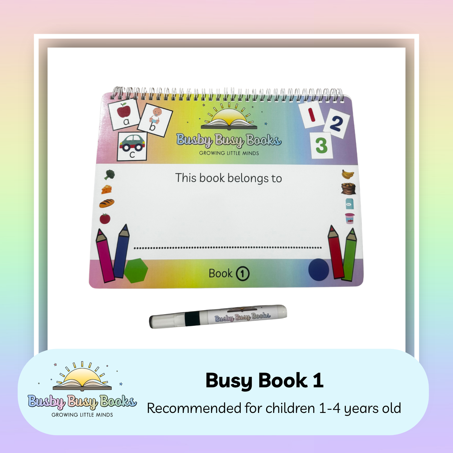 Book 1 - Age 2-4 Years - Toddler Busy Book