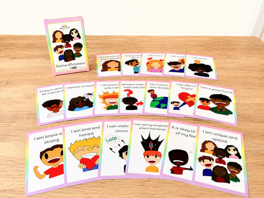 Positive affirmations flashcards to build children's confidence