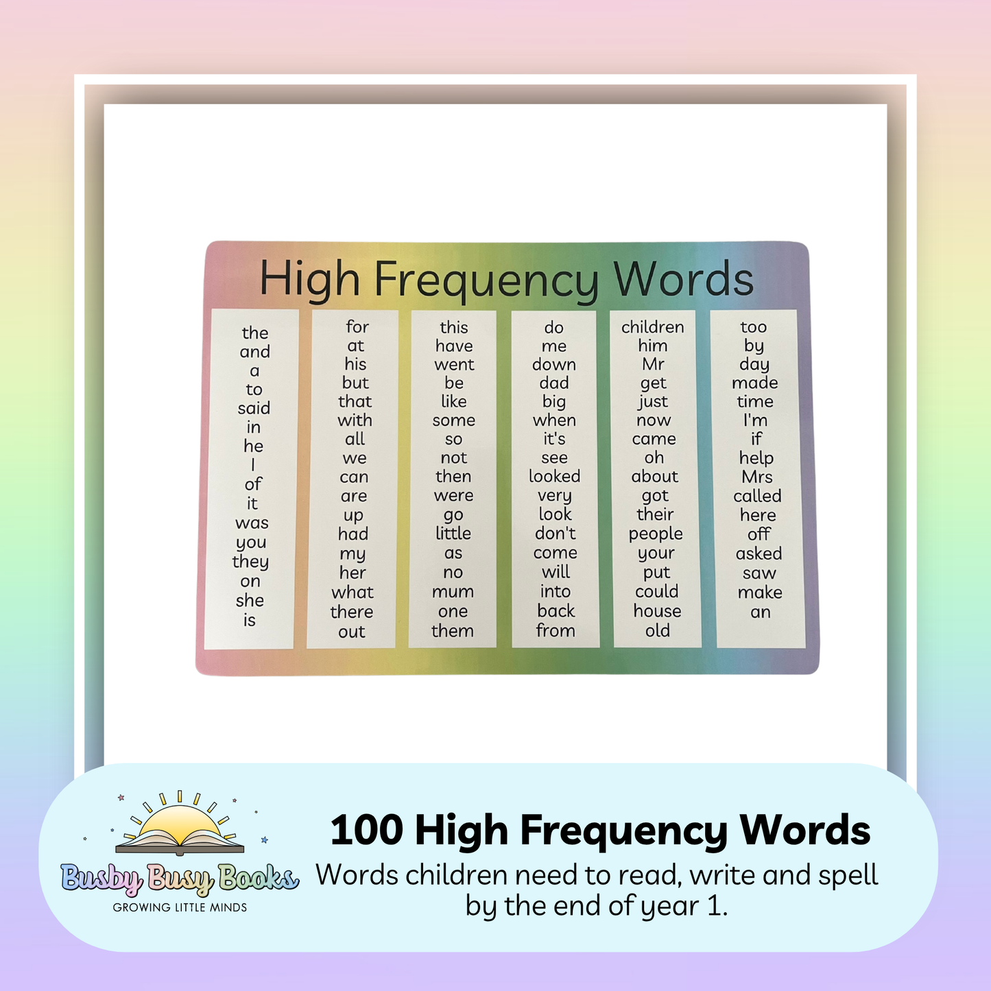 High Frequency Words Mat