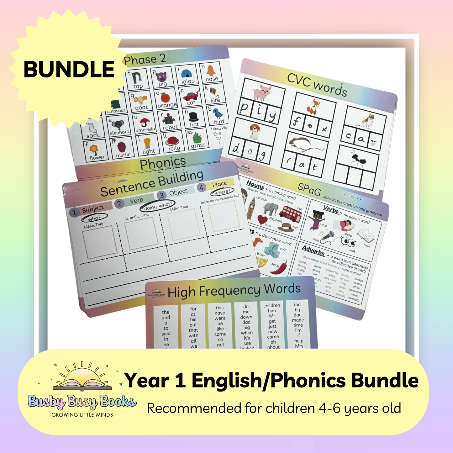 KS1 - English writing phonics bundle - Year 1 - 5-6 years