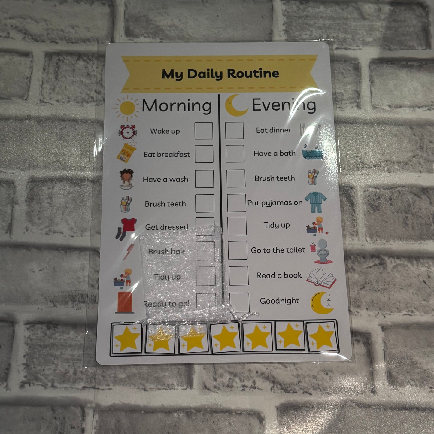 Daily routine chart (old style)