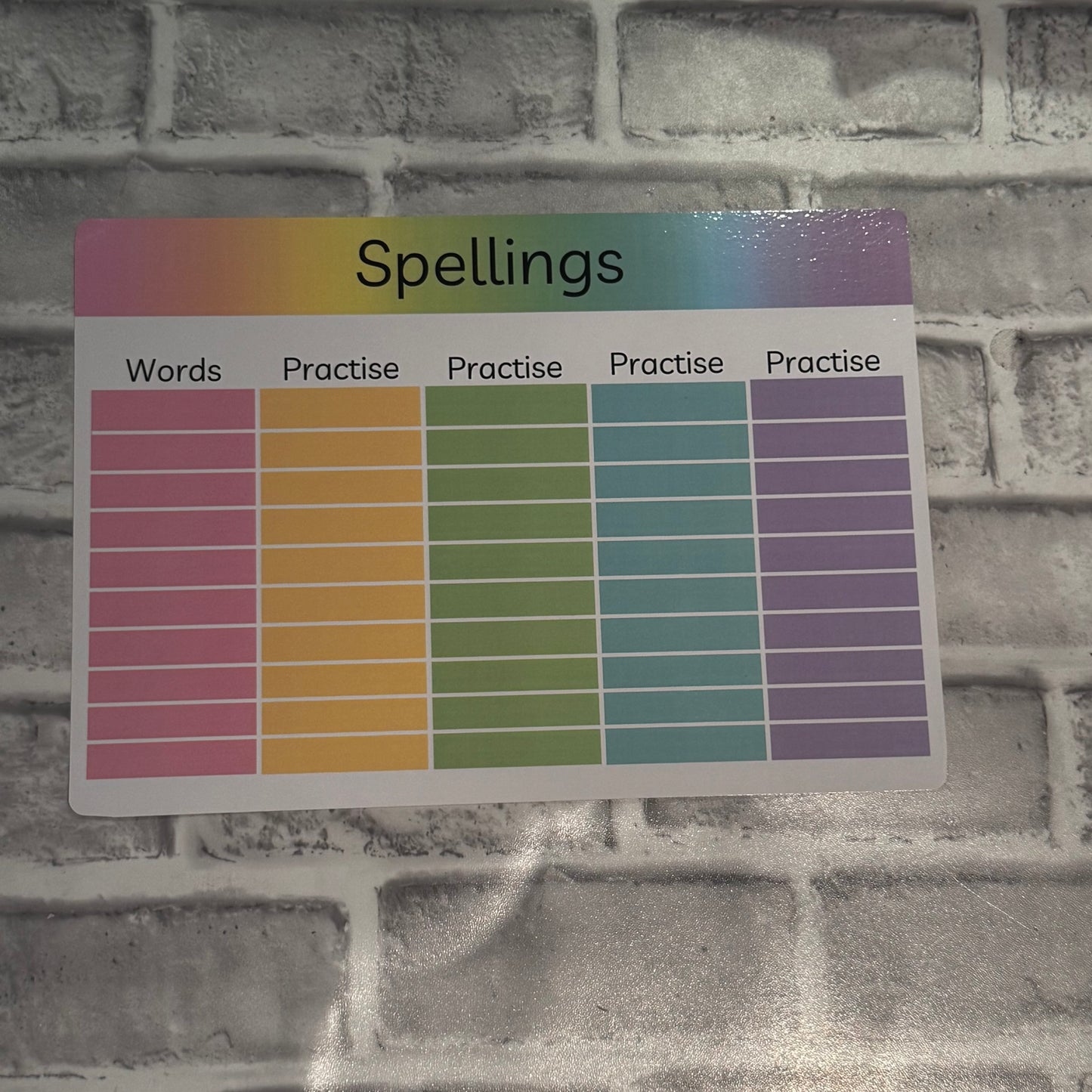 Spelling mats double sided
