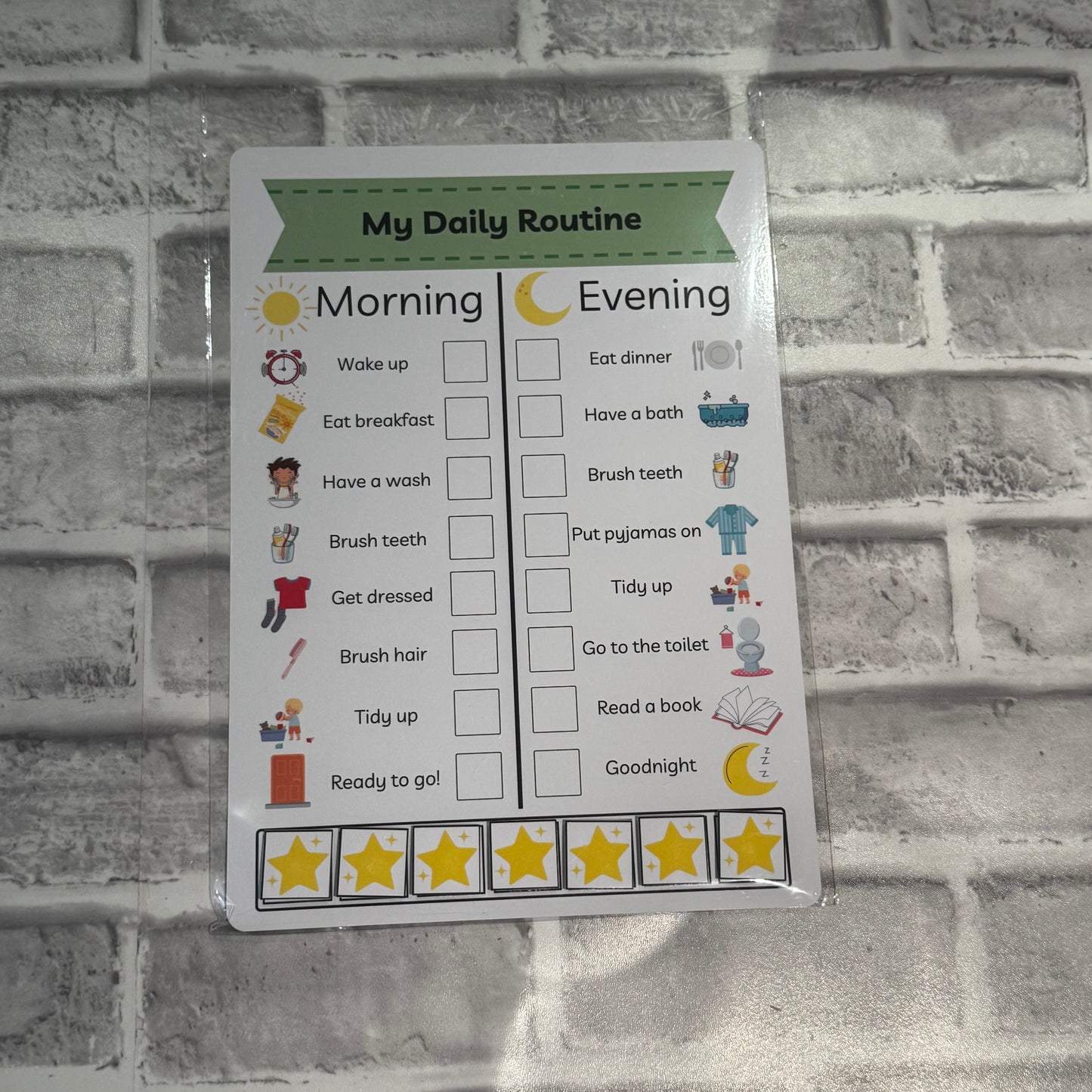 Daily routine chart (old style)