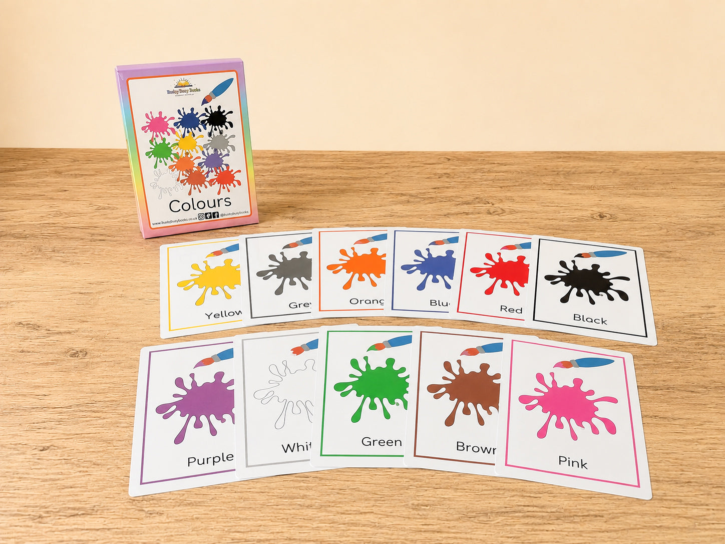 Colour flashcards for toddlers, laminated and reusable