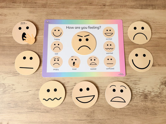 Emotions mat with velcro pieces for SEN and PSHE