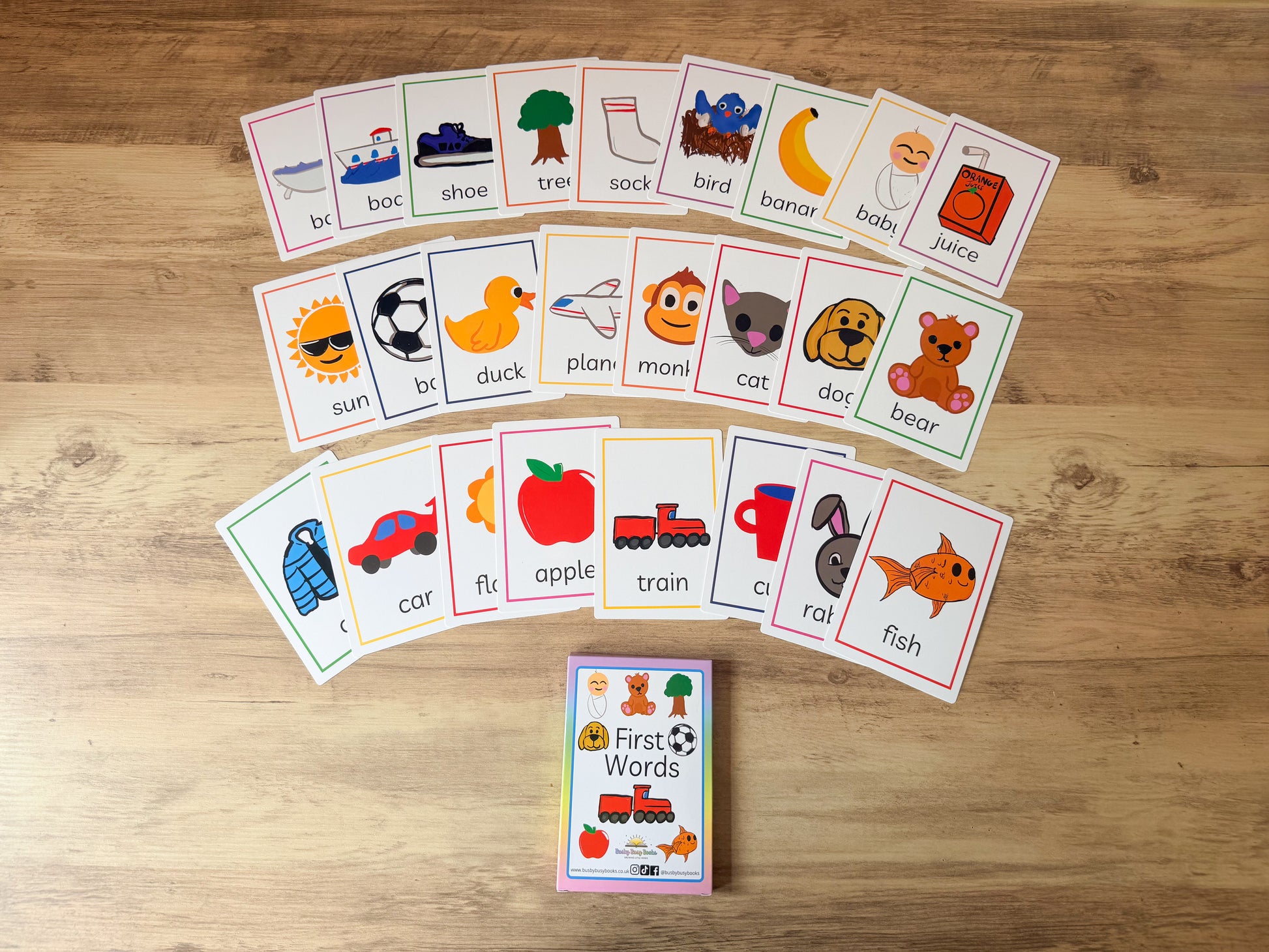 First words flashcards for toddlers learning to talk