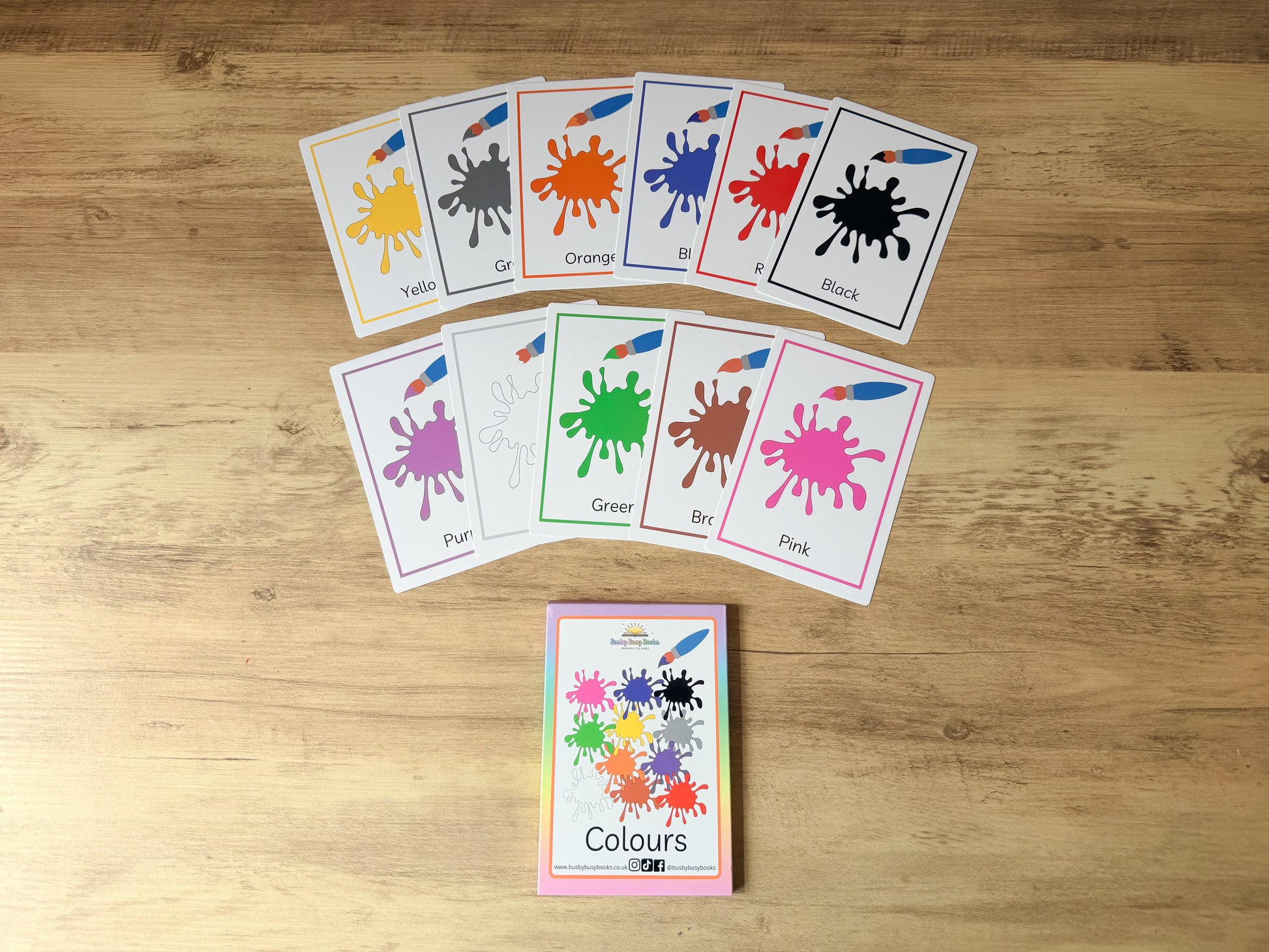 Colour flashcards for toddlers, laminated and reusable
