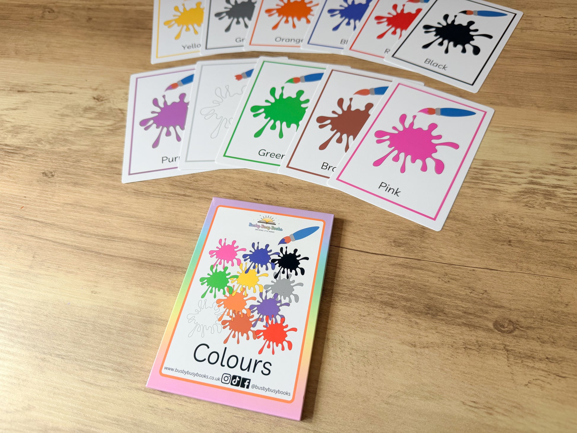 Colour flashcards for toddlers, laminated and reusable