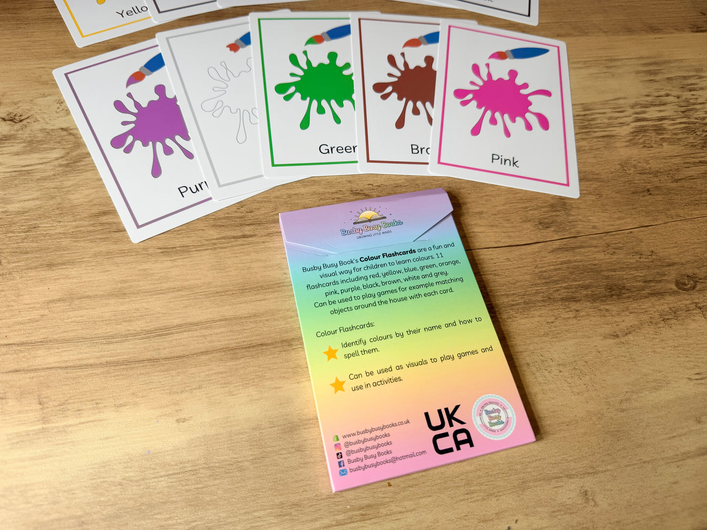 Colour flashcards for toddlers, laminated and reusable