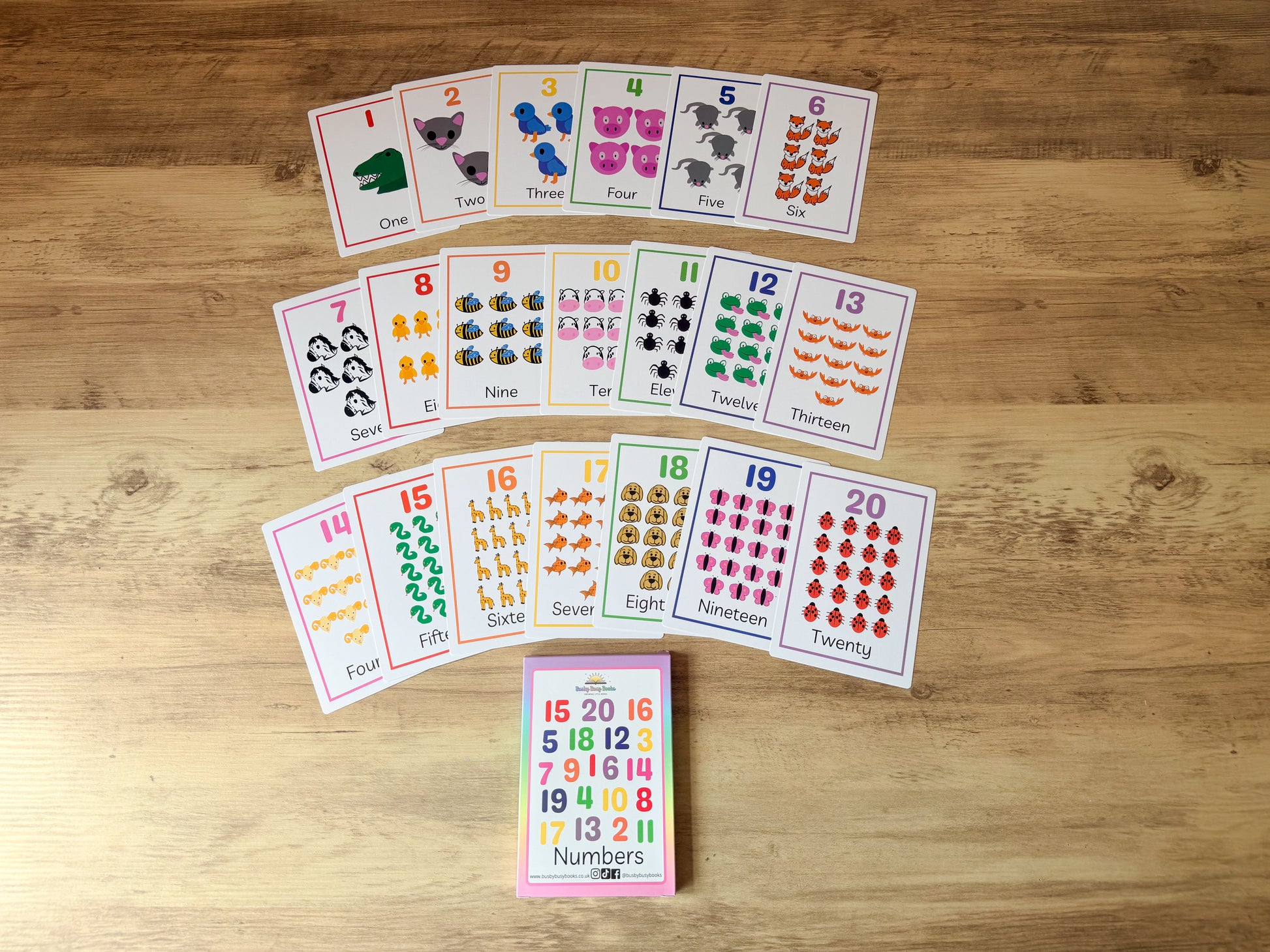 Number flashcards for early maths, laminated and reusable