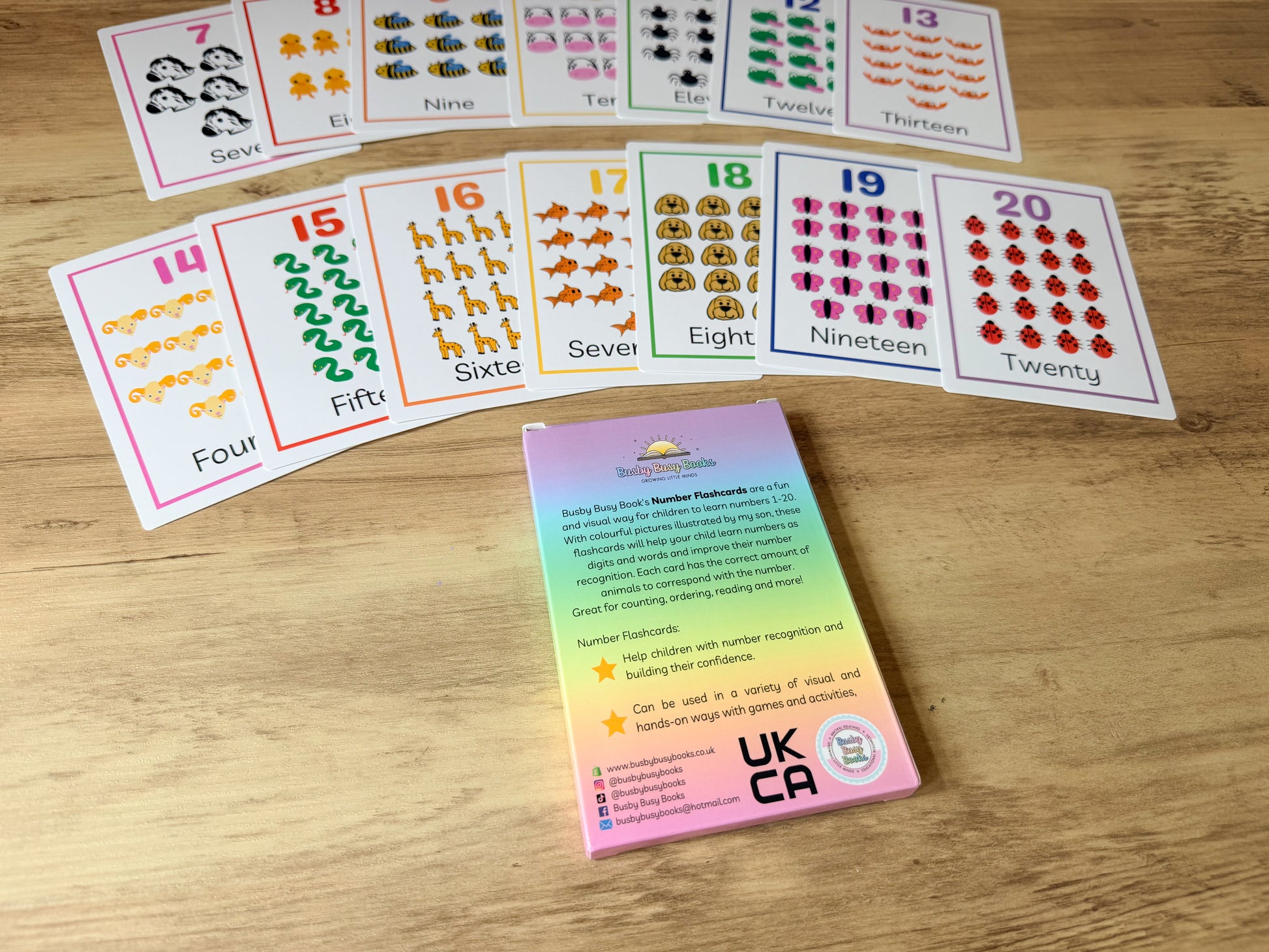 Number flashcards for early maths, laminated and reusable