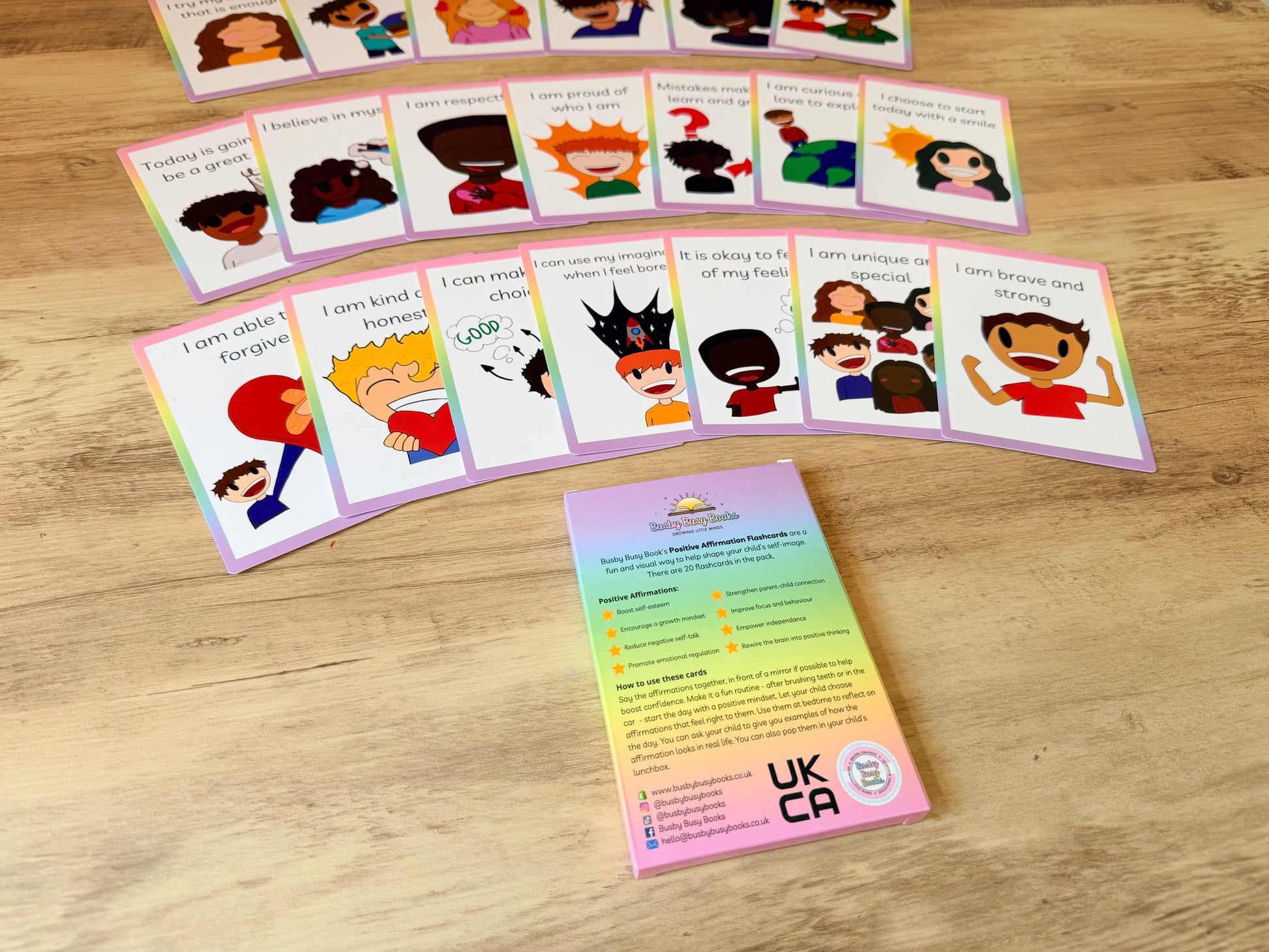 Positive affirmations flashcards to build children's confidence