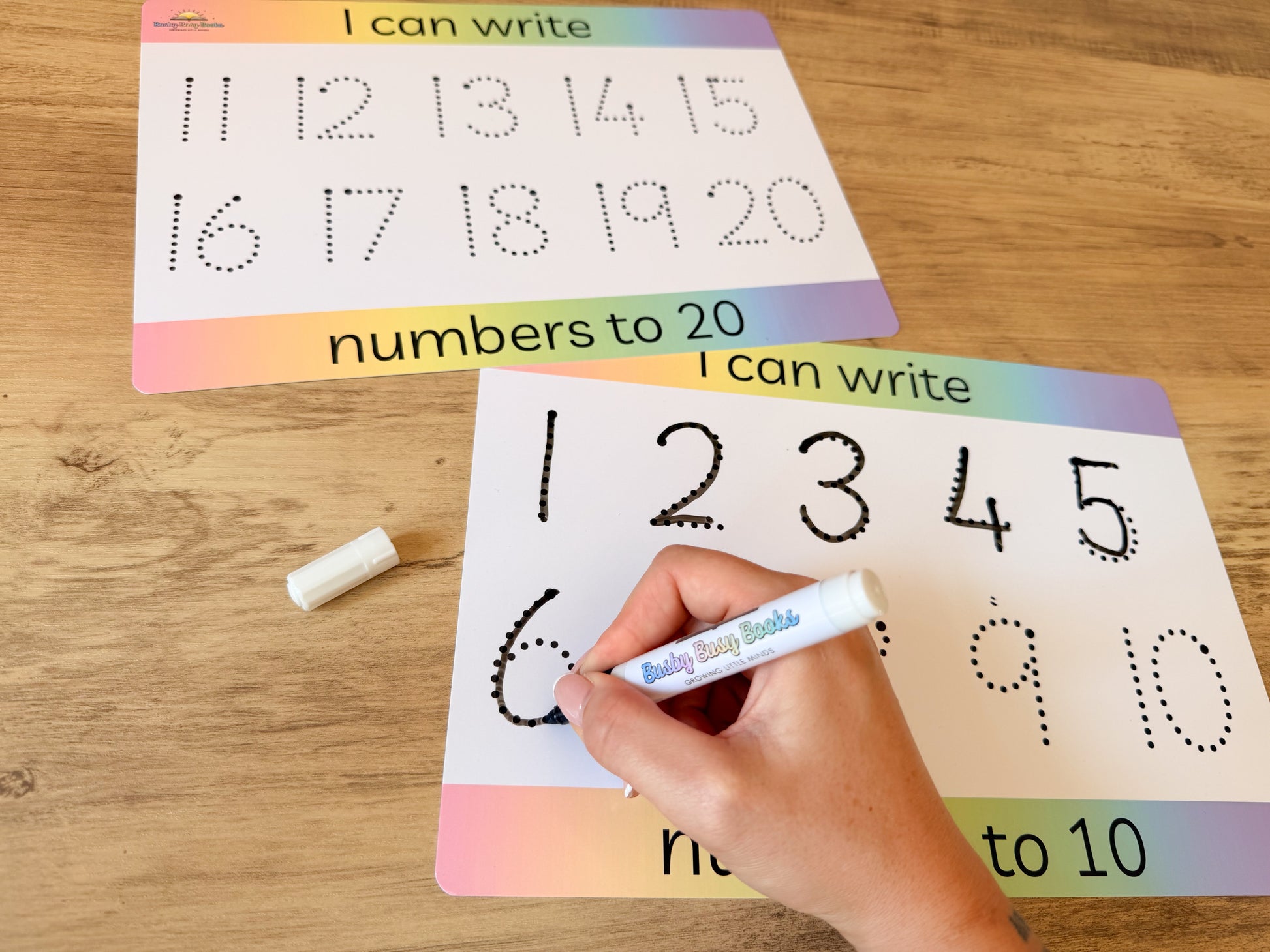 Starting school pack with first day sign and learning mats