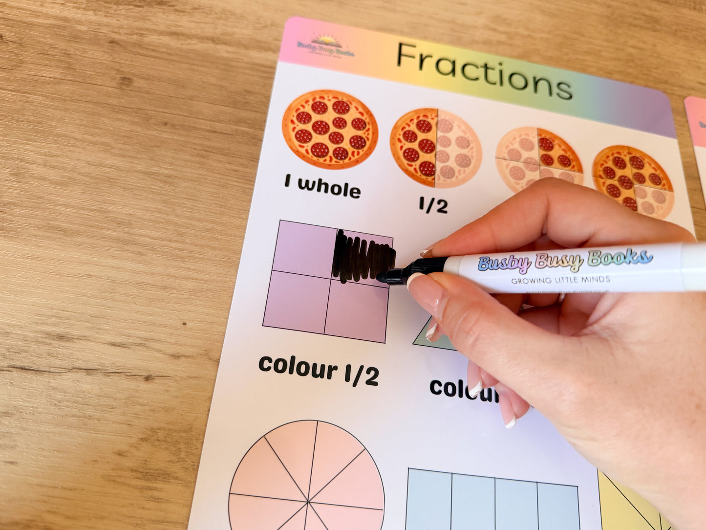 Fractions mat for KS1 maths