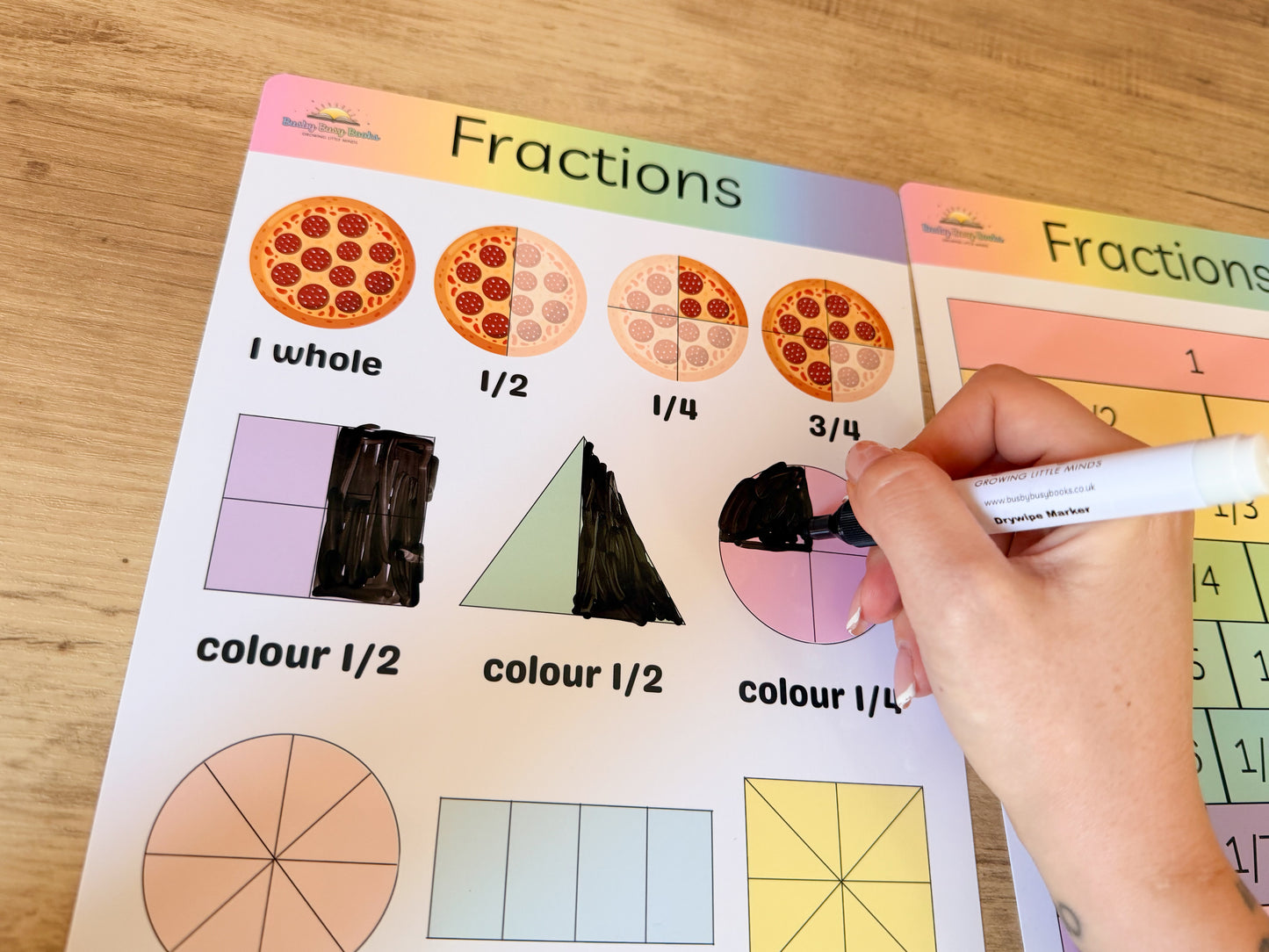 Fractions mat for KS1 maths