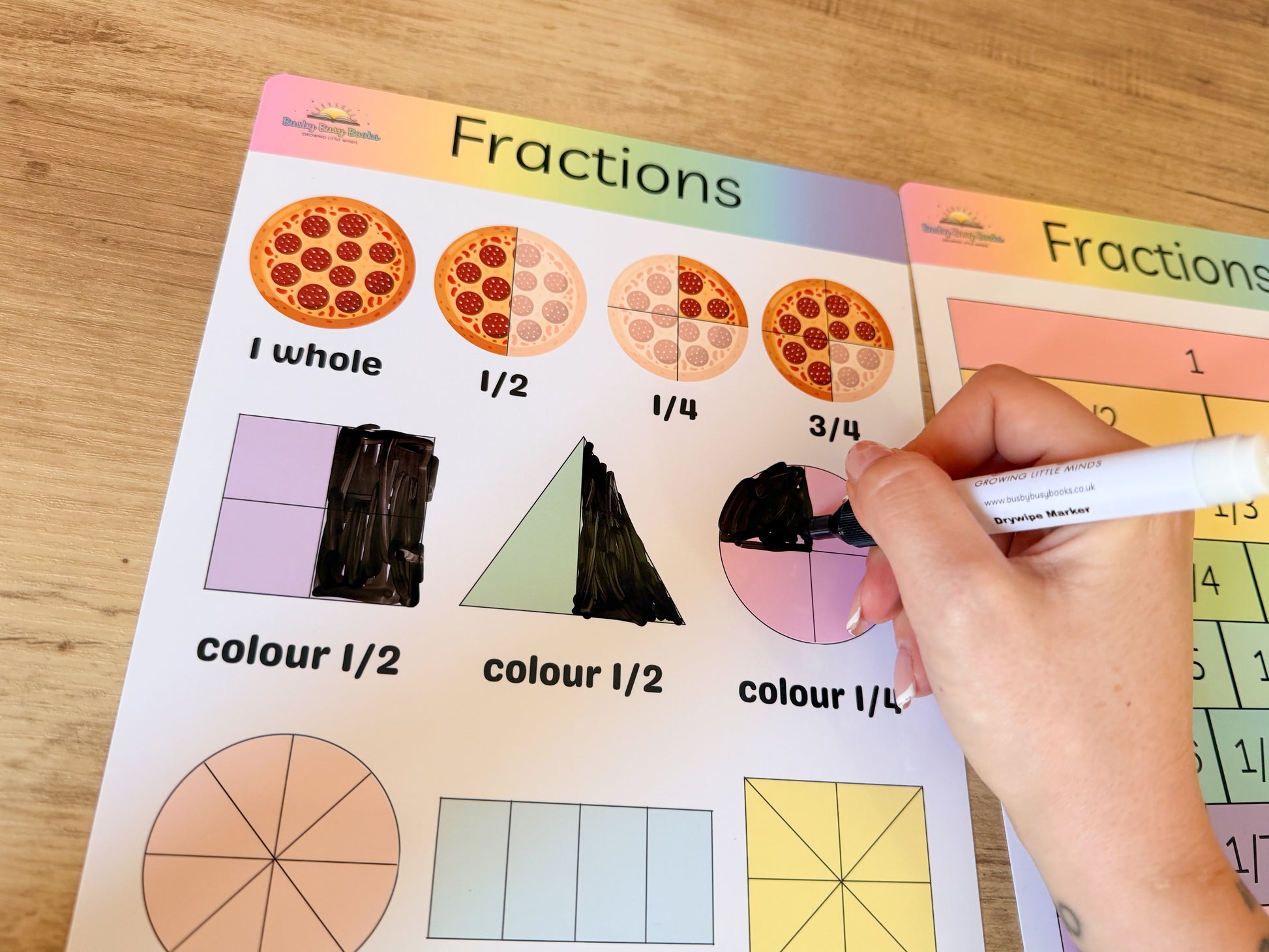 Fractions mat for KS1 maths
