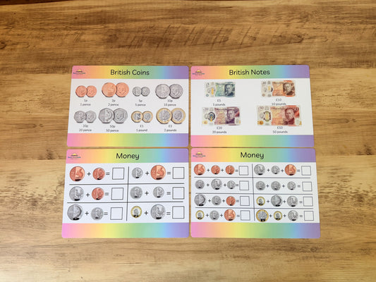 Money mat for KS1 maths, coins and notes