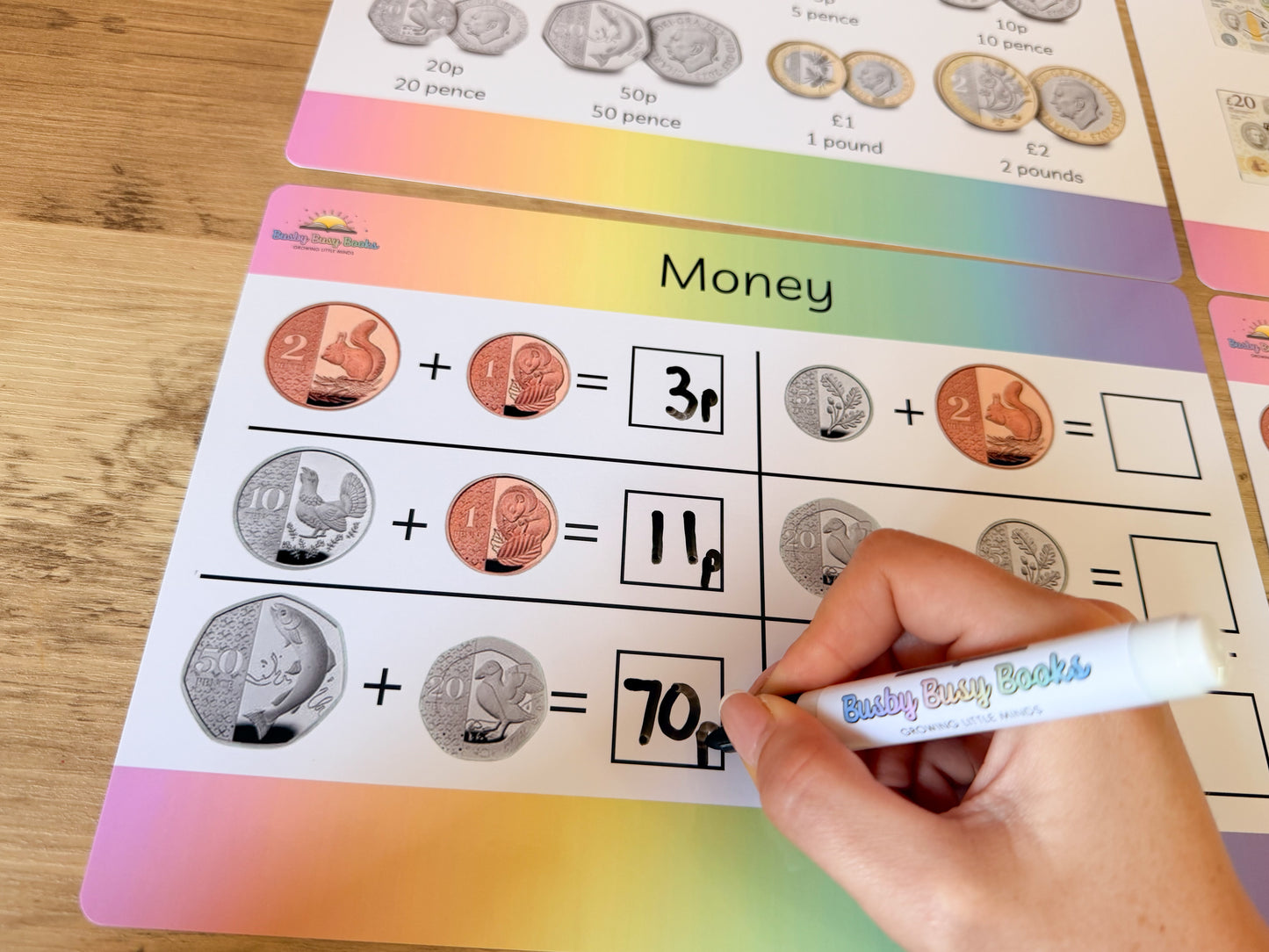 Money mat for KS1 maths, coins and notes
