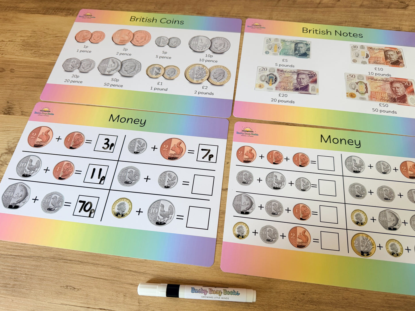Money mat for KS1 maths, coins and notes