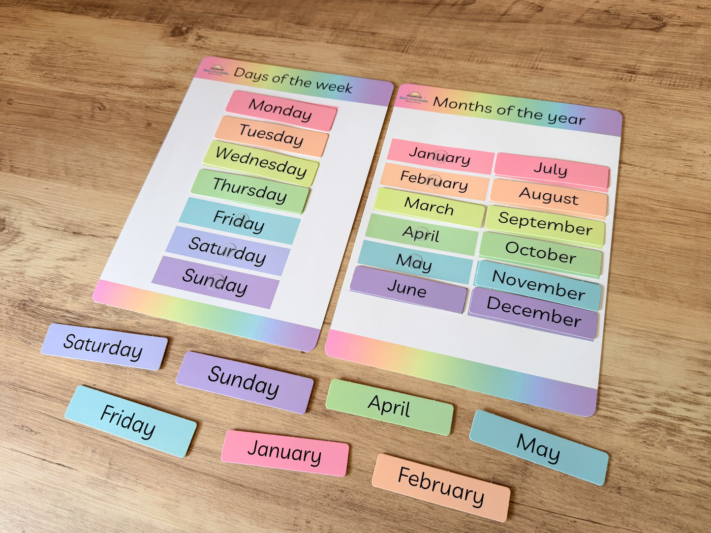 Days of the week and months of the year learning mat
