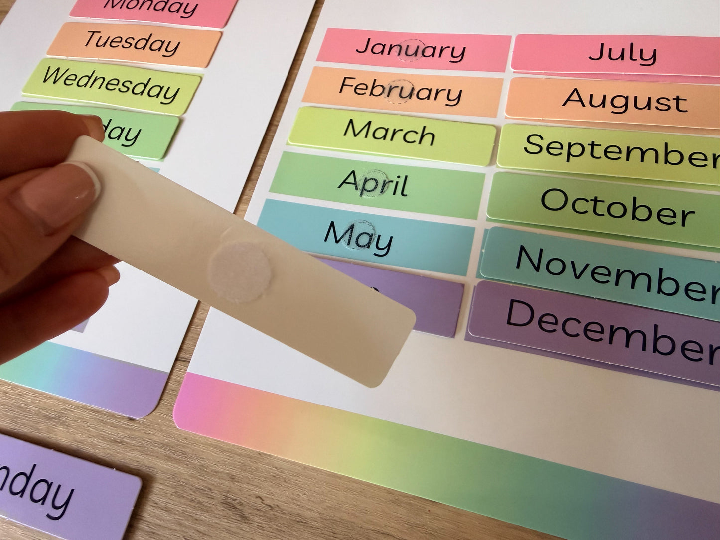 Days of the week and months of the year learning mat