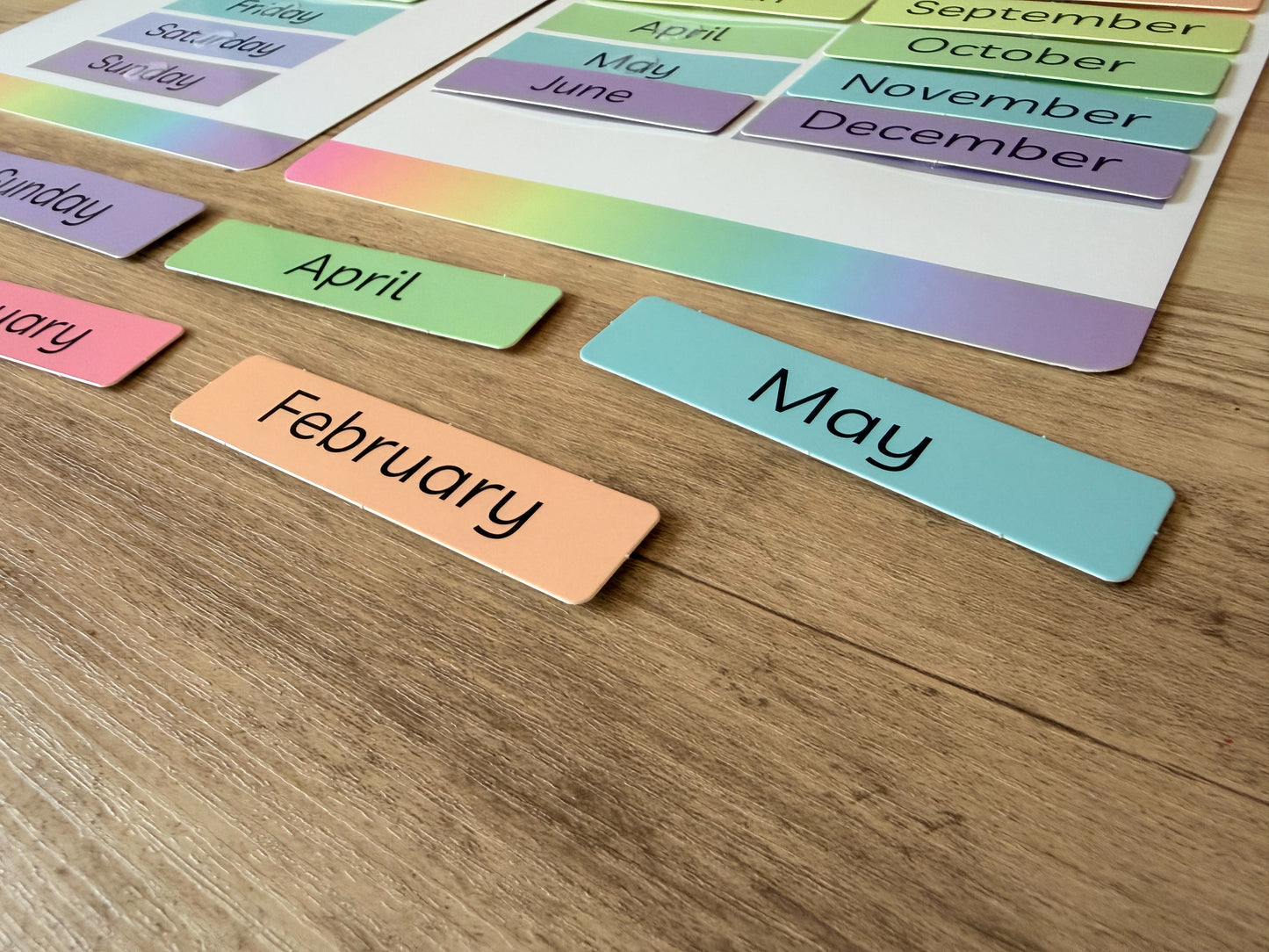 Days of the week and months of the year learning mat