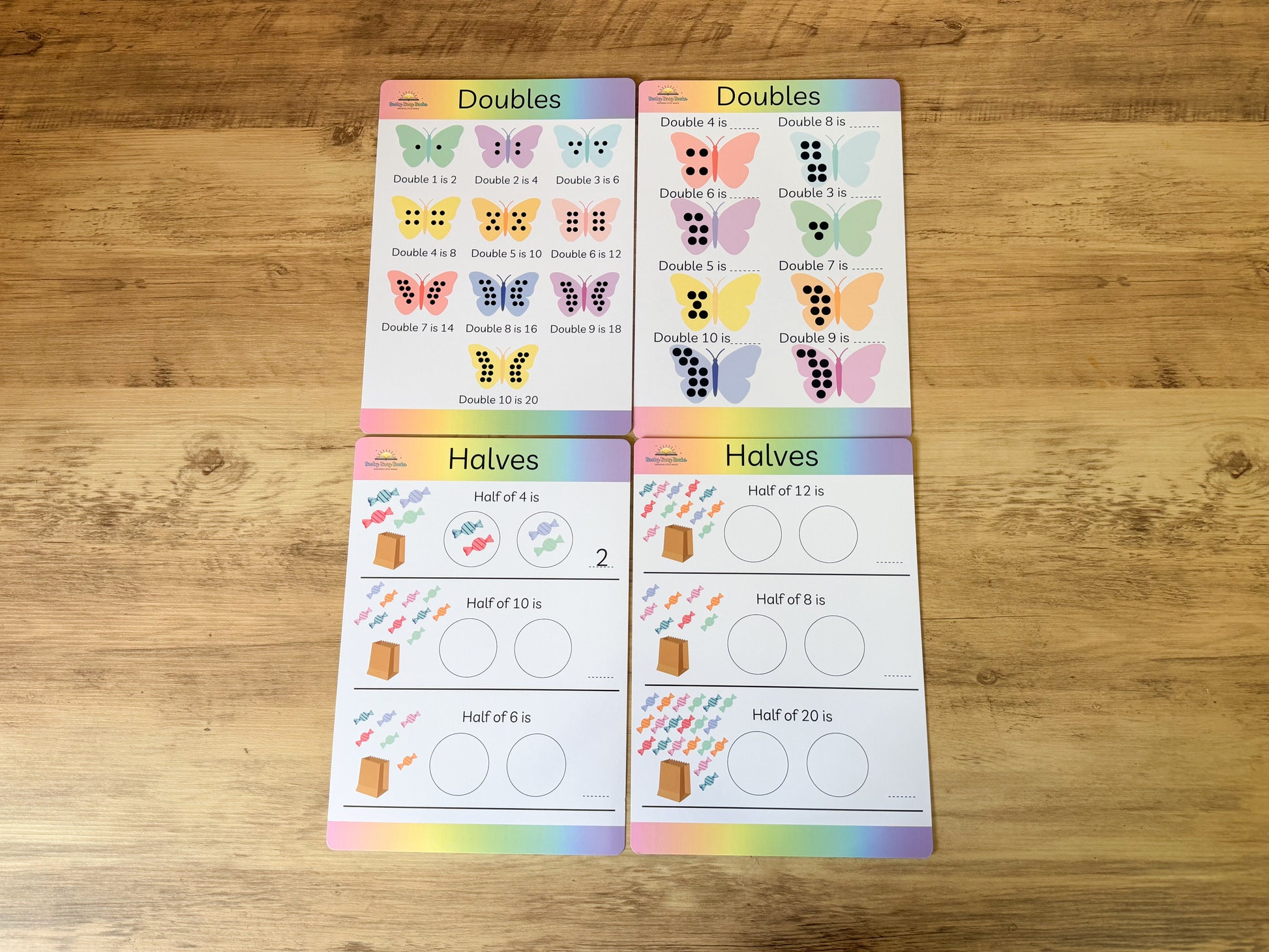 Doubles and halves mat for KS1 maths