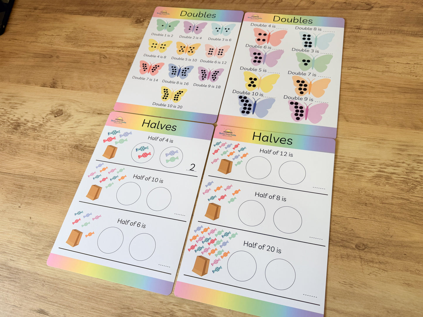 Doubles and halves mat for KS1 maths