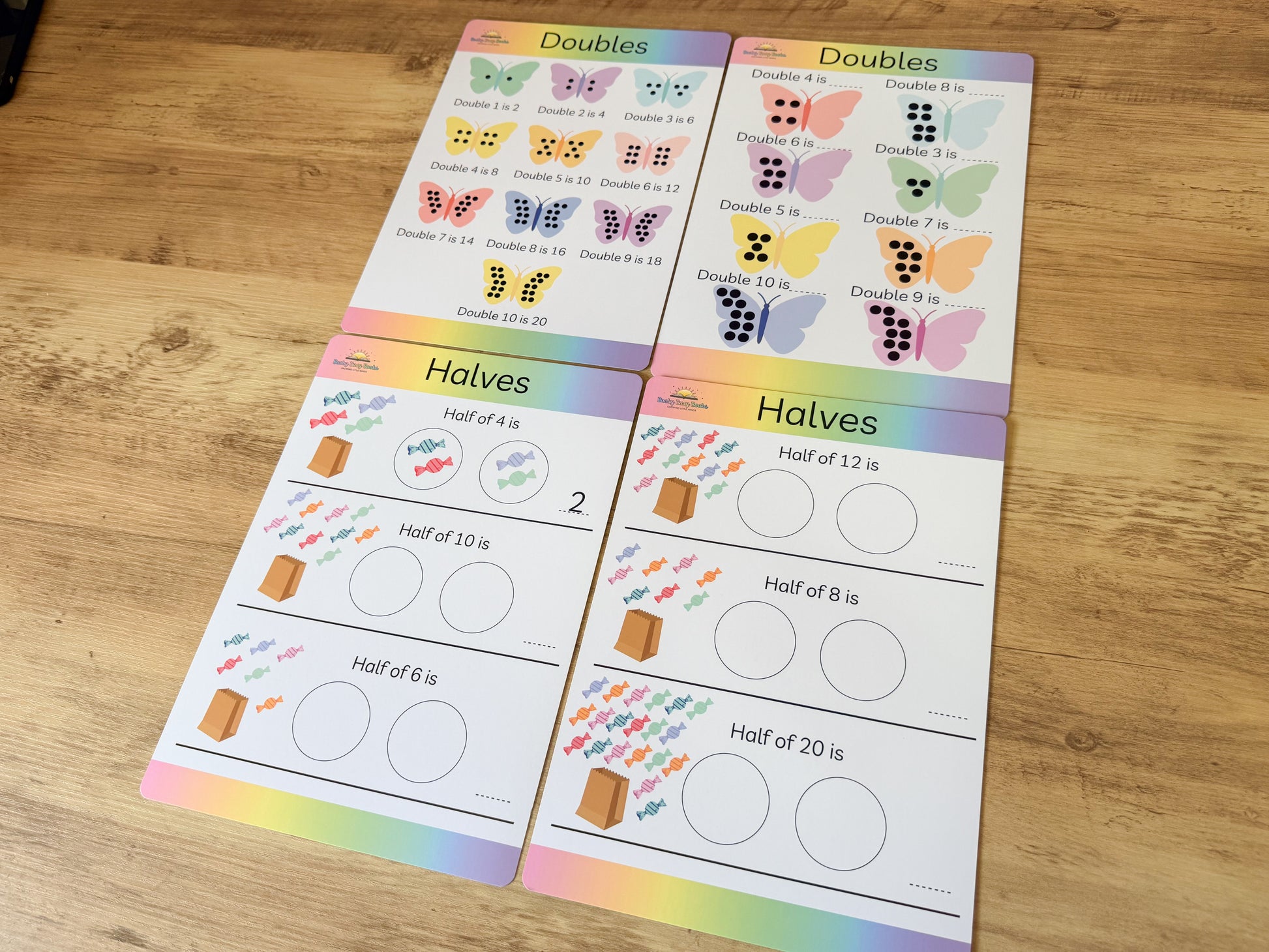 Doubles and halves mat for KS1 maths