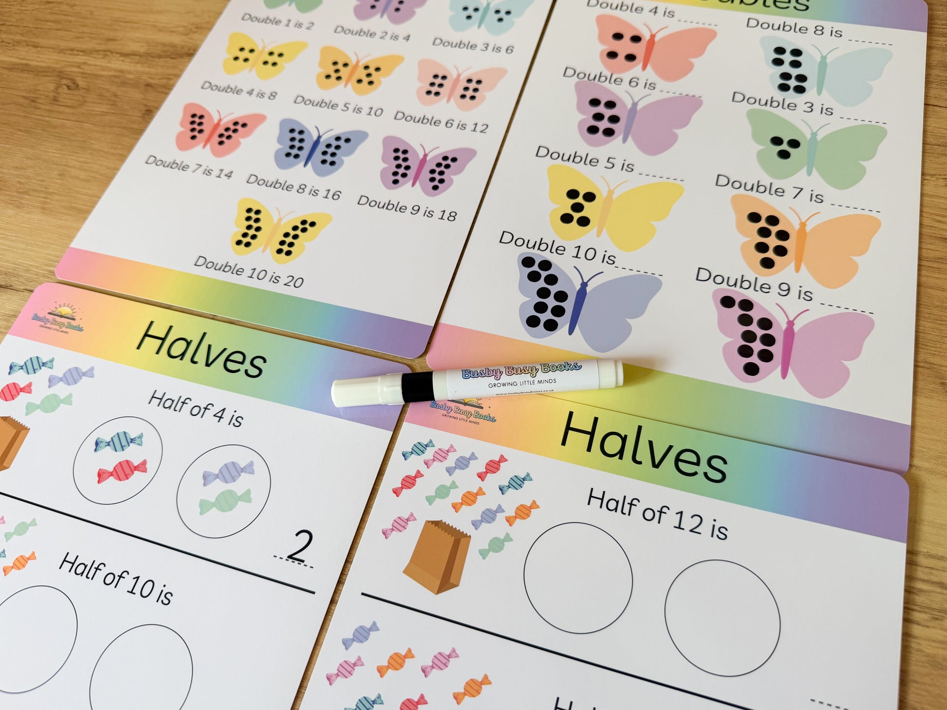 Doubles and halves mat for KS1 maths