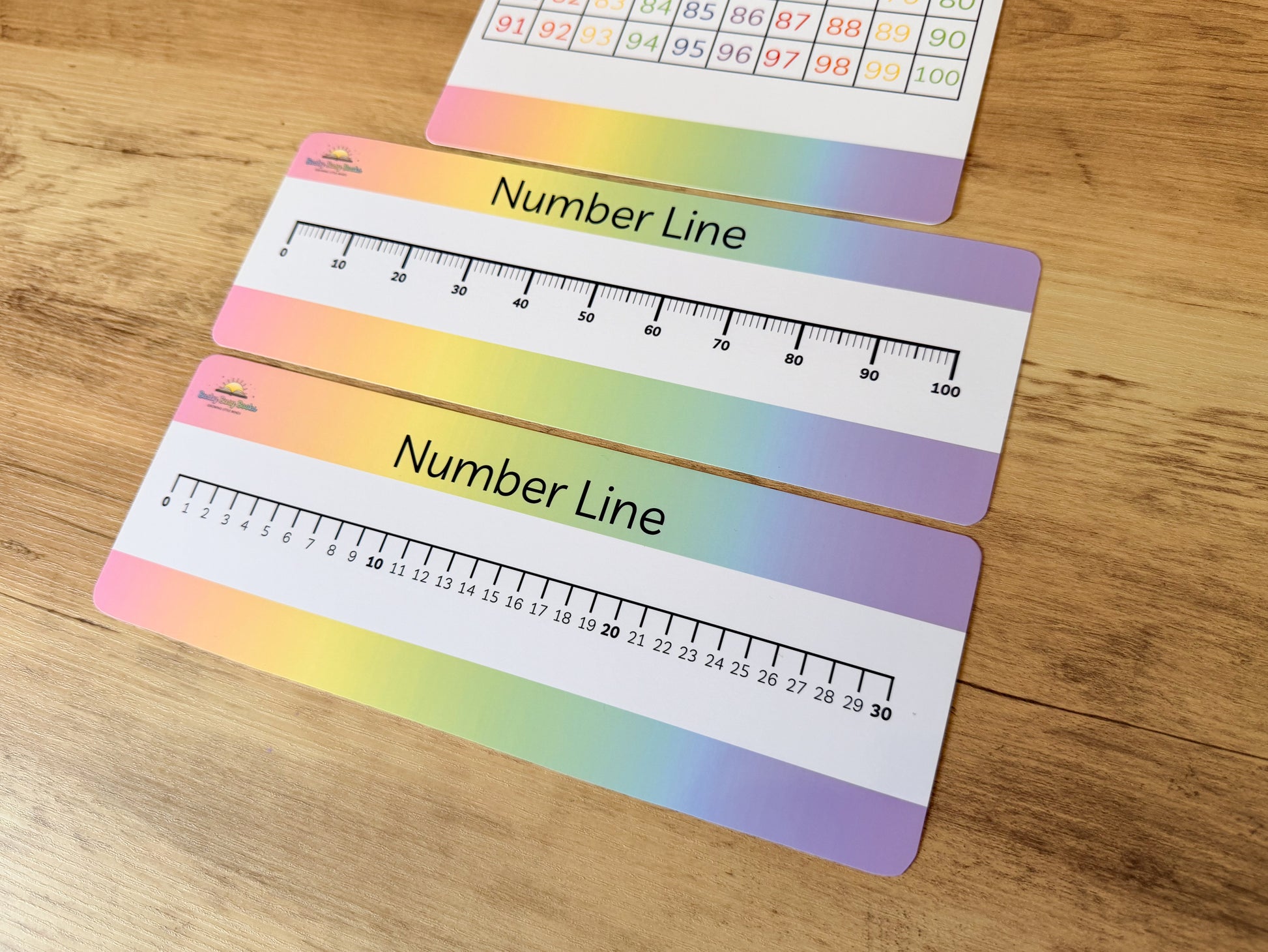 100 square and number line mat for KS1 maths