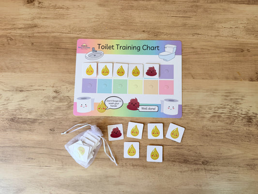 Potty training reward chart with velcro pieces