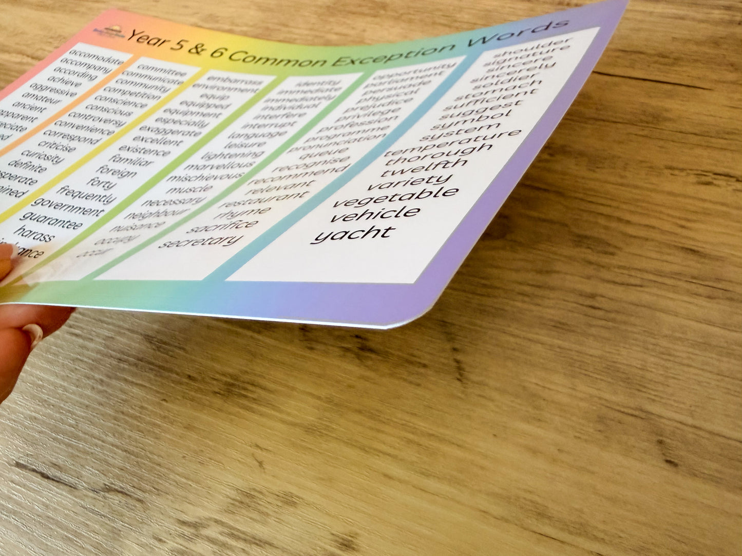 Year 5 and 6 common exception words mat