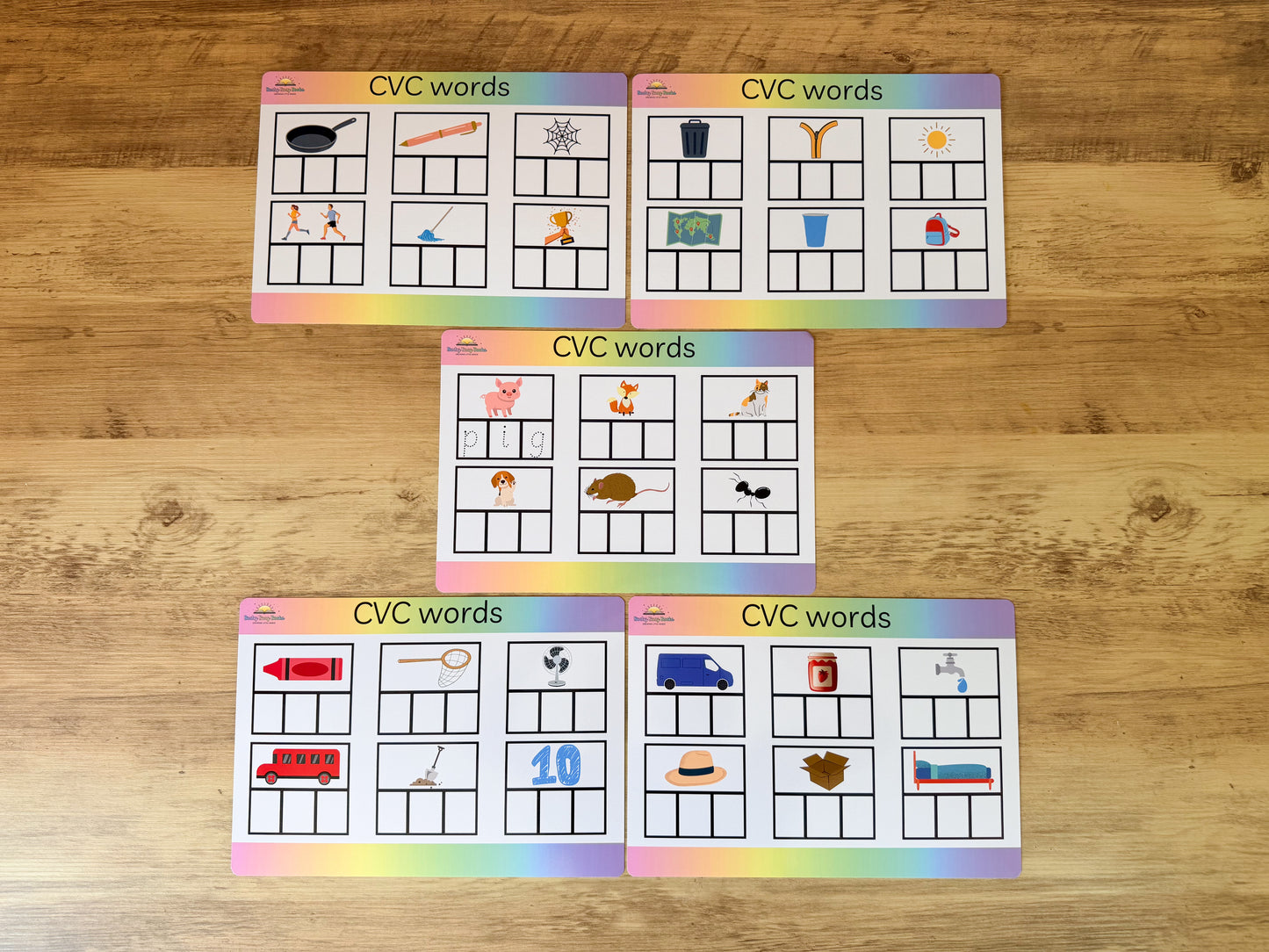 CVC words mat for phonics and early reading