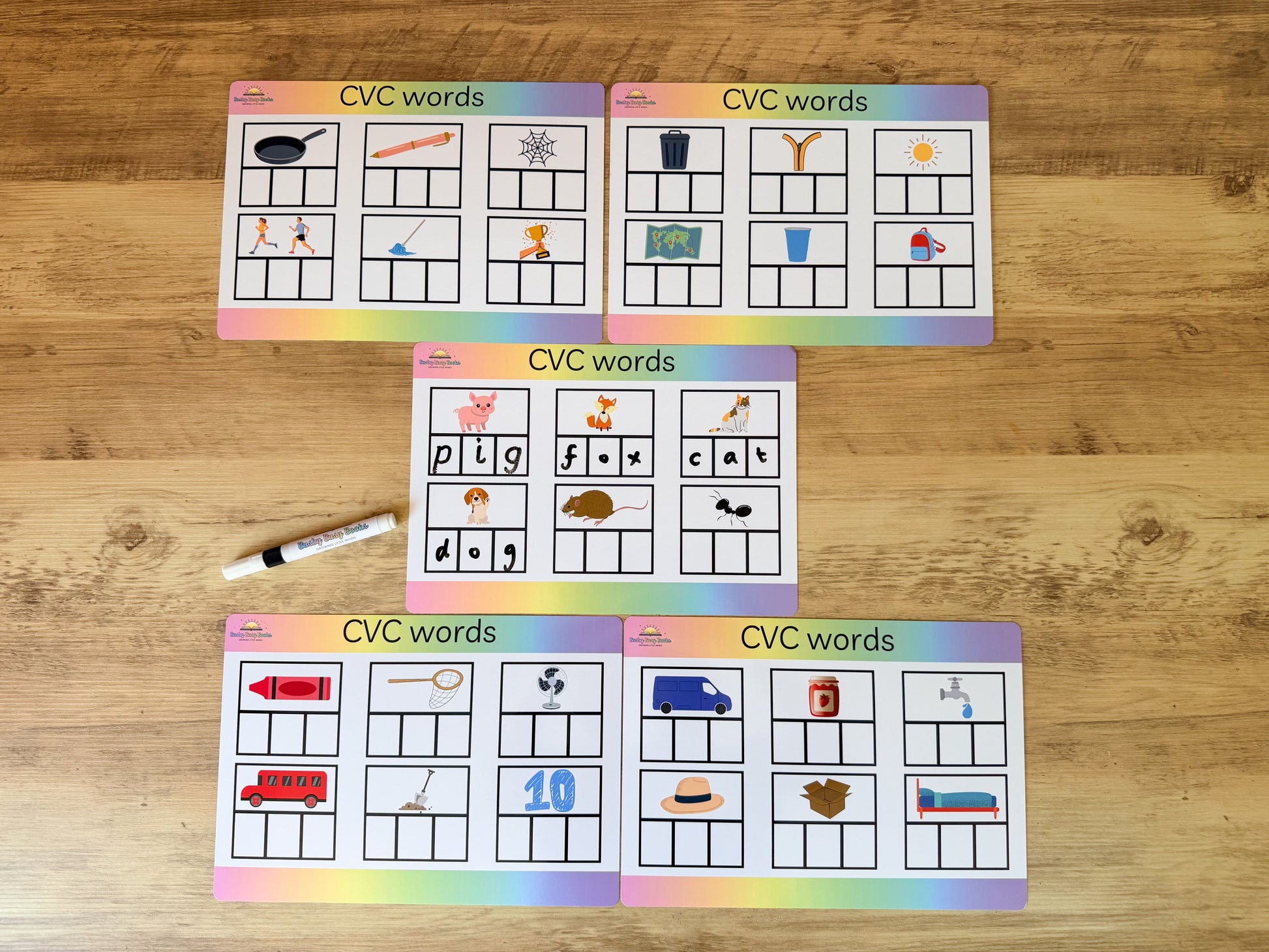 CVC words mat for phonics and early reading
