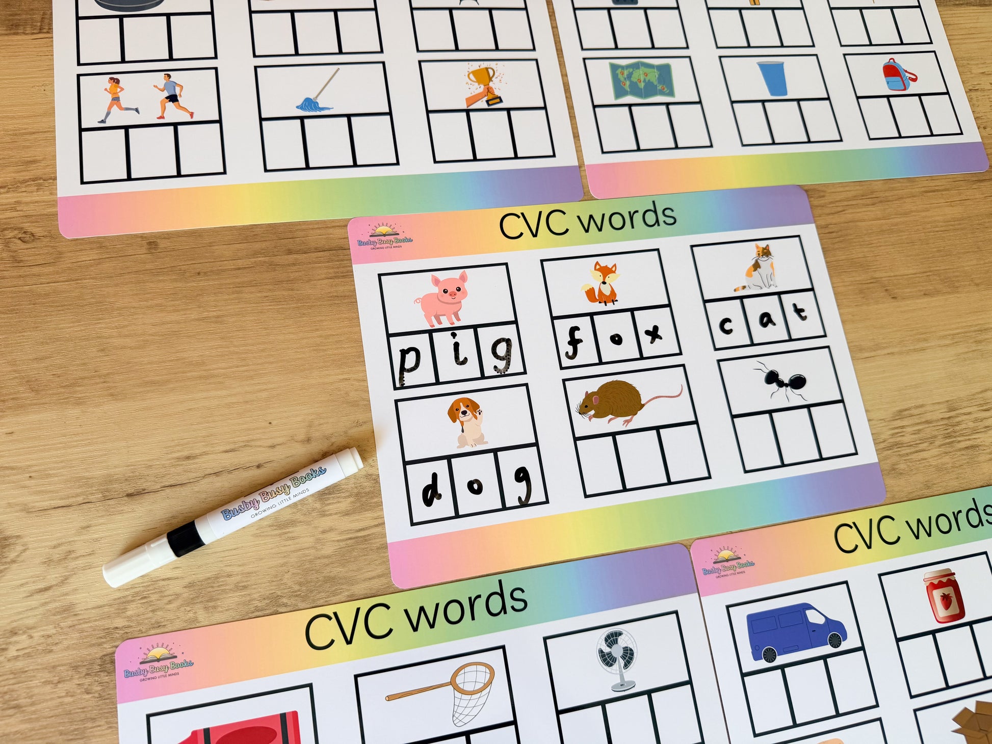 CVC words mat for phonics and early reading