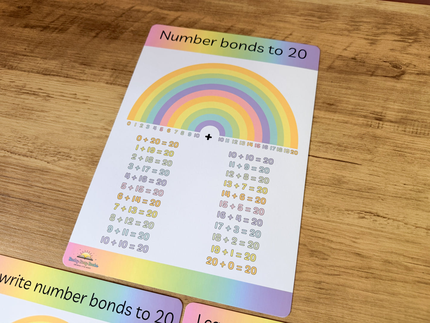 Number bonds to 20 mat for KS1 maths