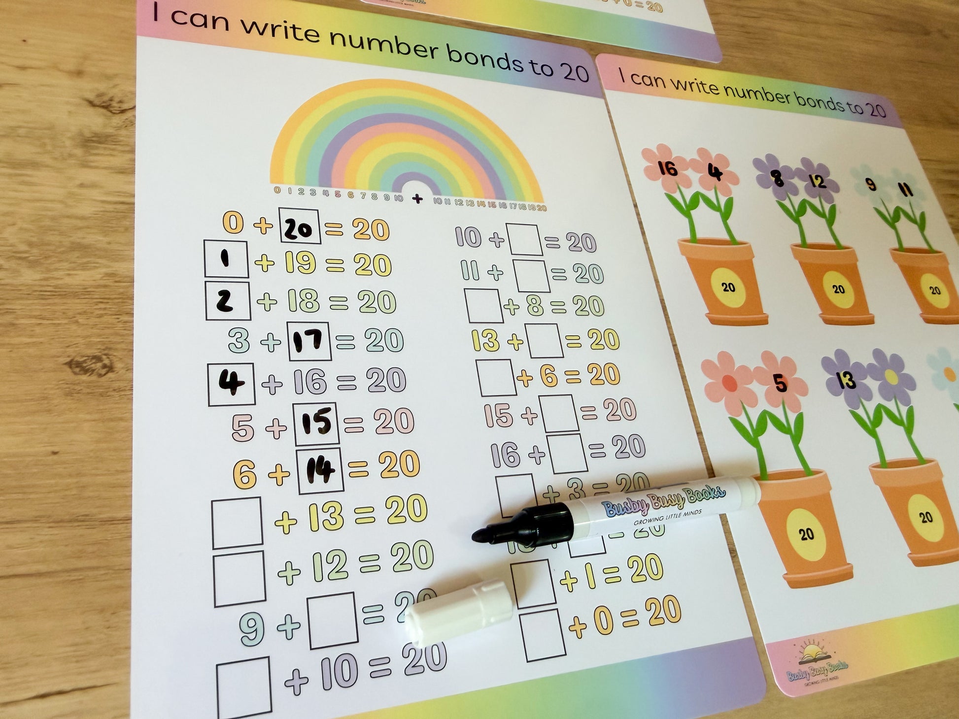 Number bonds to 20 mat for KS1 maths