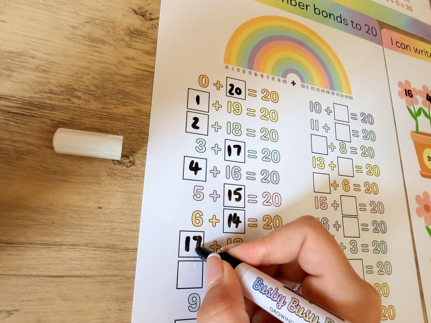 Number bonds to 20 mat for KS1 maths
