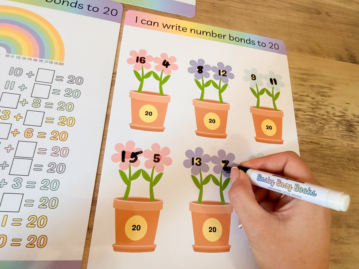 Number bonds to 20 mat for KS1 maths