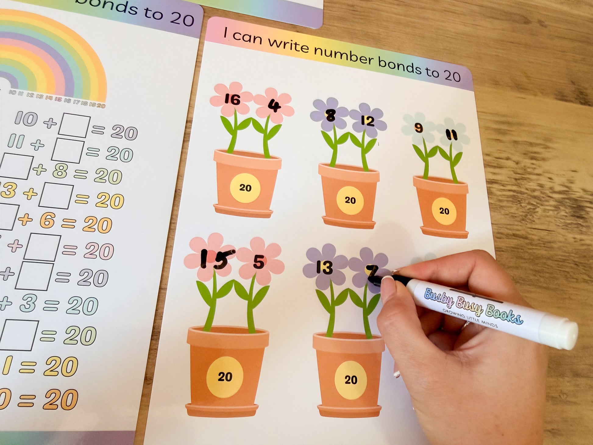 Number bonds to 20 mat for KS1 maths